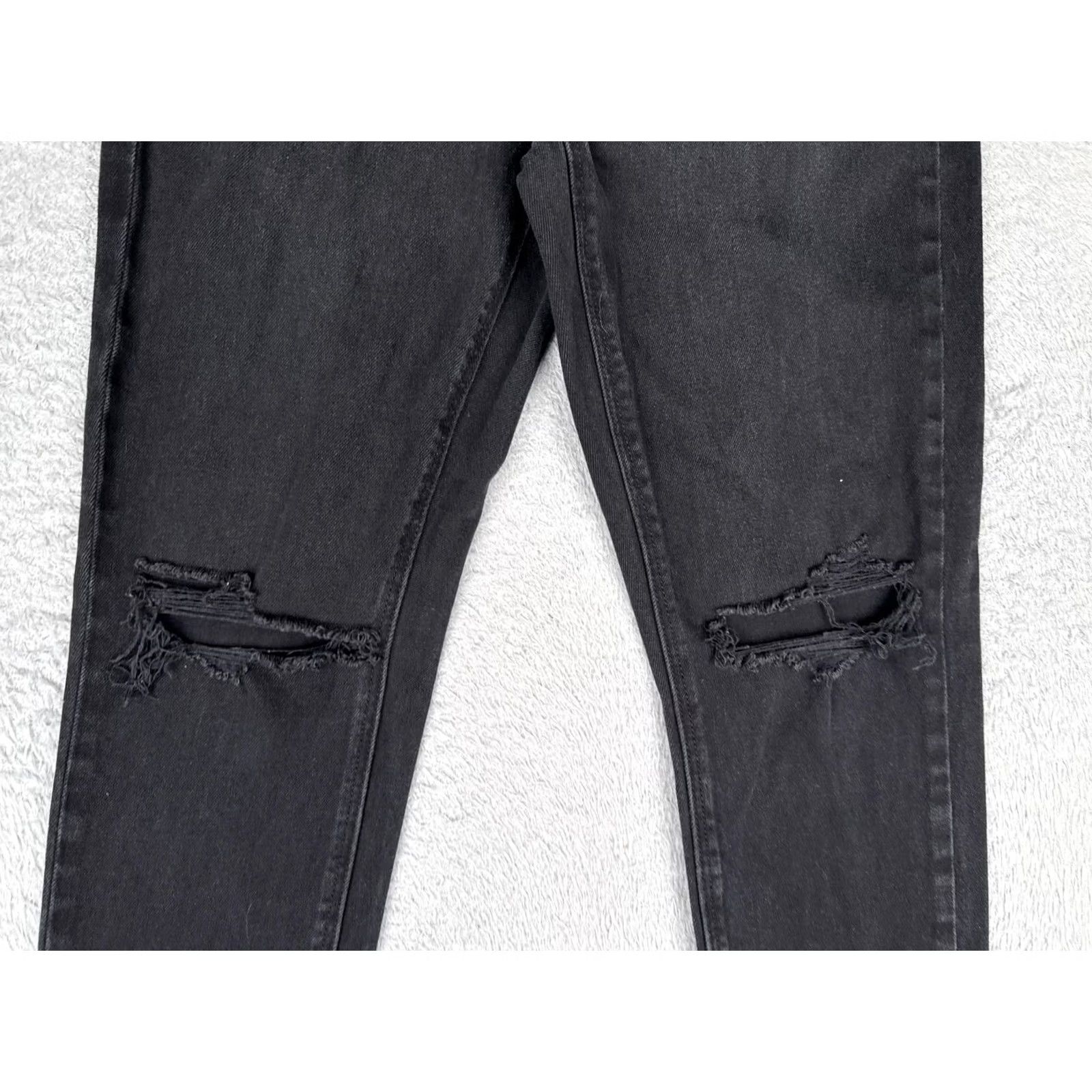 American Eagle Outfitters VINTAGE American Eagle Jeans Women 0 S Black Charcoal High Rise Distressed Denim 24x25 Size 25" / US 0 / IT 36 - 3 Thumbnail