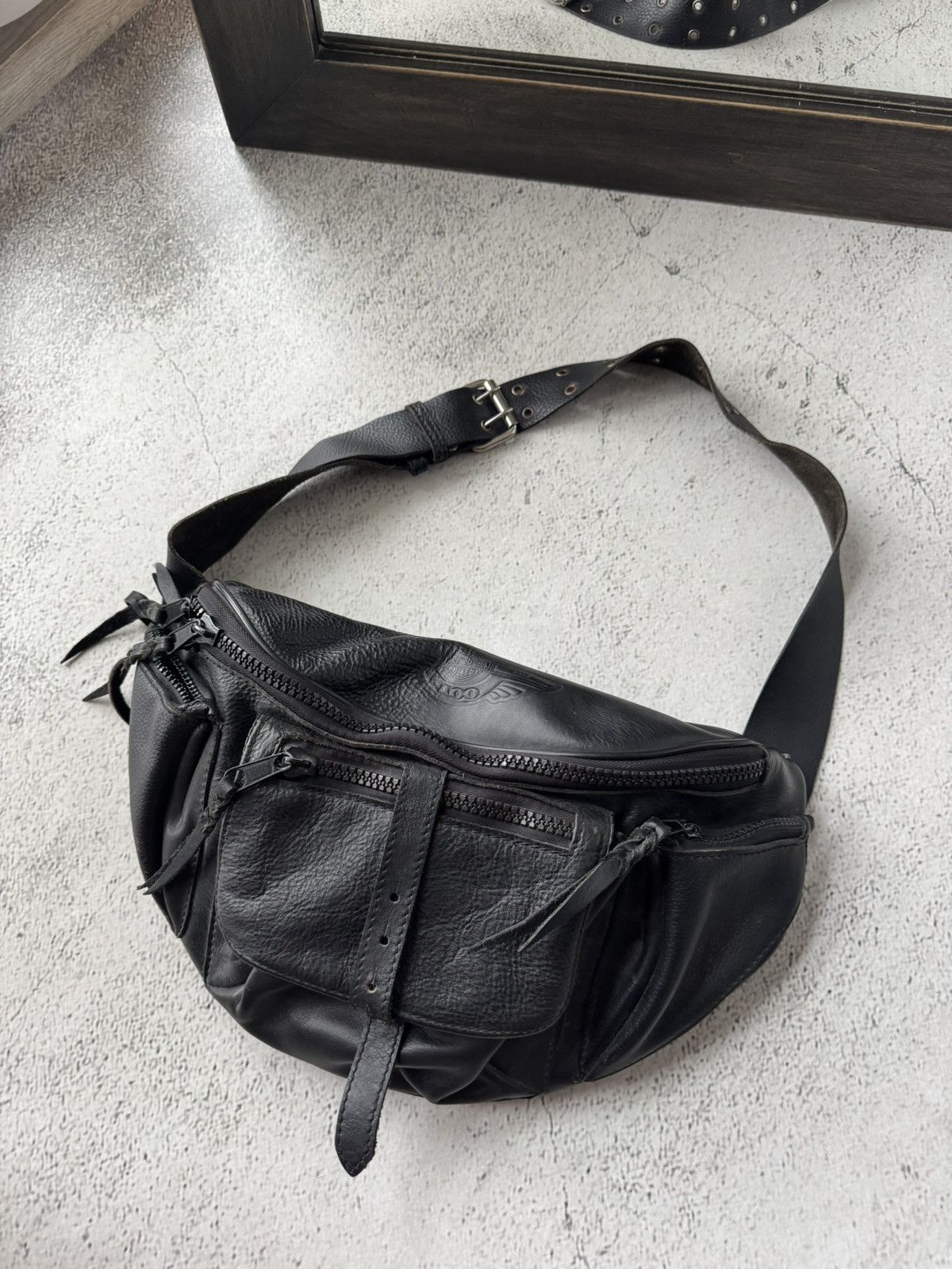 Genuine Leather Harley Davidson HD Vintage Leather Black Bum Belt Bag Size ONE SIZE - 1 Thumbnail