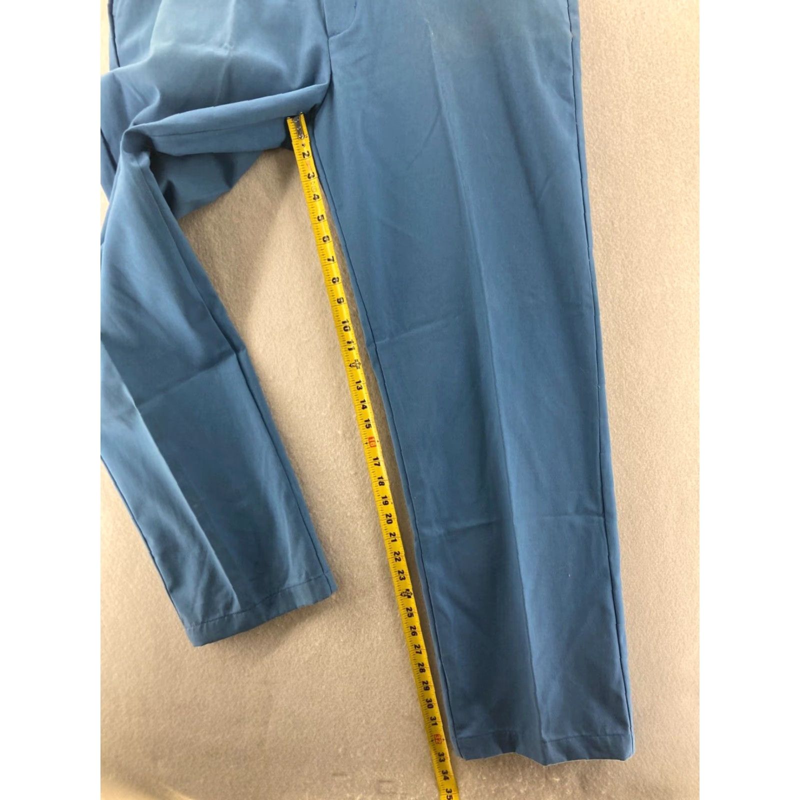 Chaps CHAPS Dress Pants Mens 38x34 Flat Front Blue Cotton Straight Leg Slash Pockets Regular Mens Size US 38 / EU 54 - 3 Thumbnail