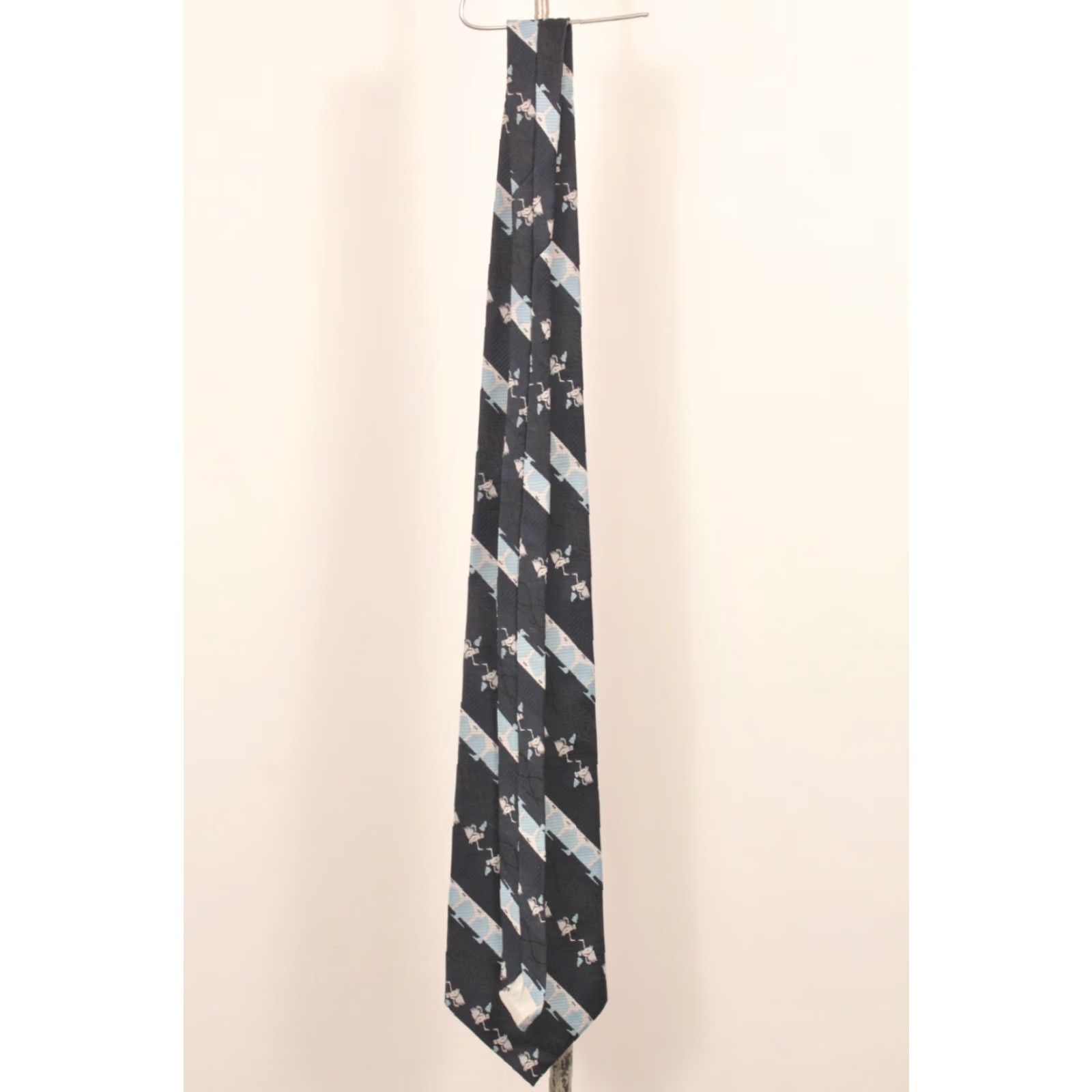 Hartford VTG Hartford 70s Tie Neck Tie Men Blue Horse Abstract Striped Long 55" Nylon NOS Modern Size ONE SIZE - 4 Thumbnail