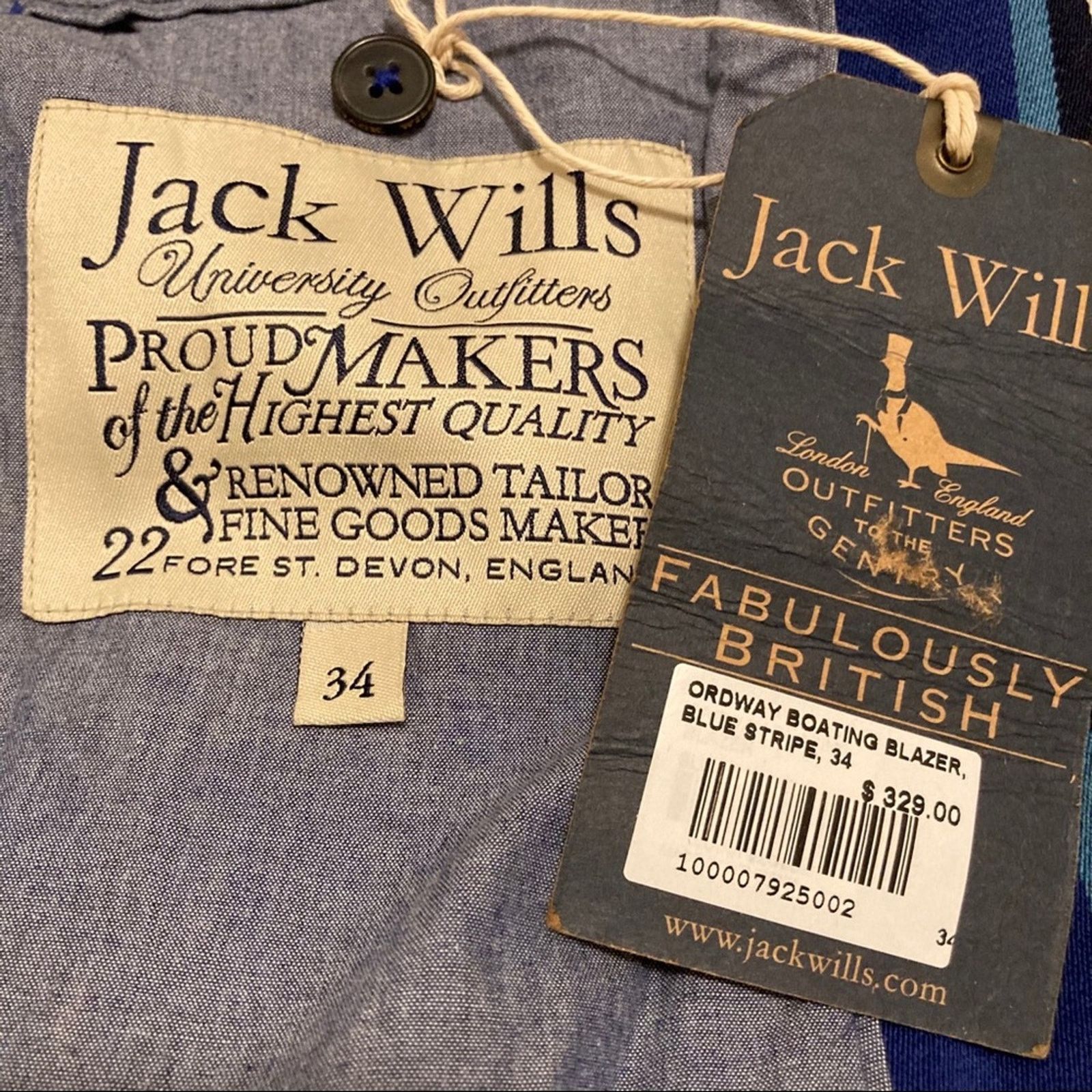 Jack Wills Jack Wills Ordway blue striped boating blazer unisex jacket Size M / US 6-8 / IT 42-44 - 7 Thumbnail