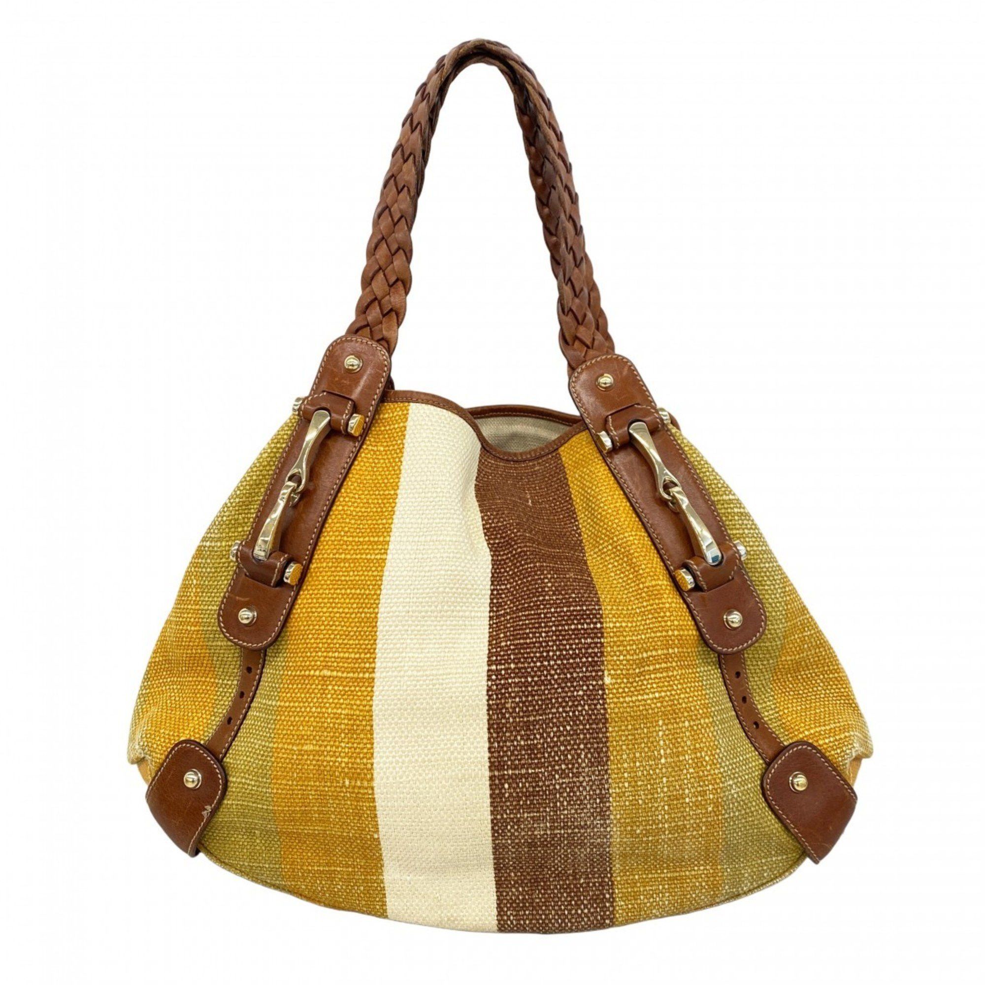 Gucci Shoulder Bag Horsebit 137621 Canvas Brown Champagne Ladies, Women's