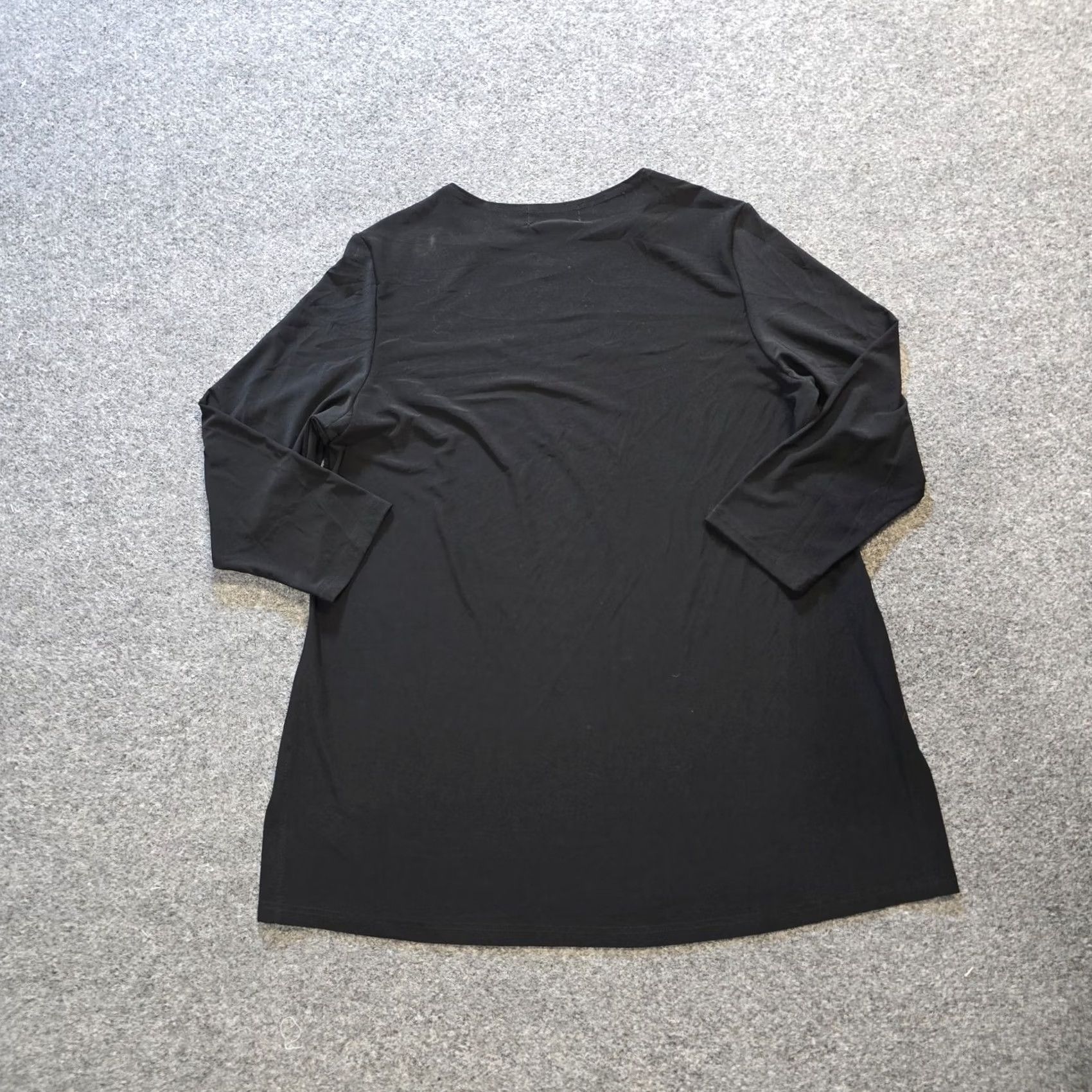 Vintage Sympli Top Womens Plus Size 18 Black Tunic Stretchy Slinky Minimalist Blouse Size XXL / US 16-18 / IT 52-54 - 7 Thumbnail