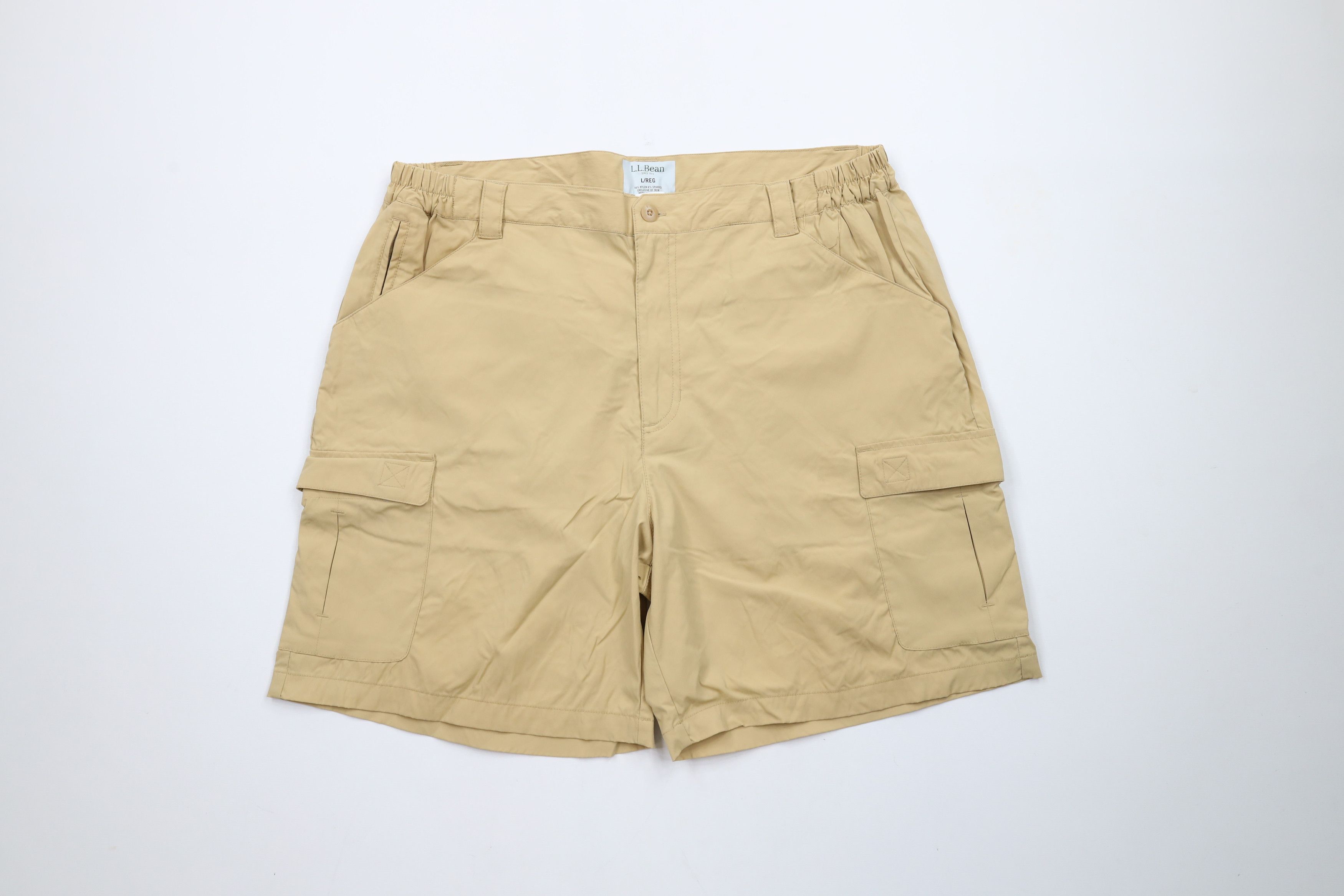L.L. Bean × Vintage Vintage LL Bean Stretch Above Knee Hiking Cargo Shorts Beige Size US 34 / EU 50 - 1 Thumbnail
