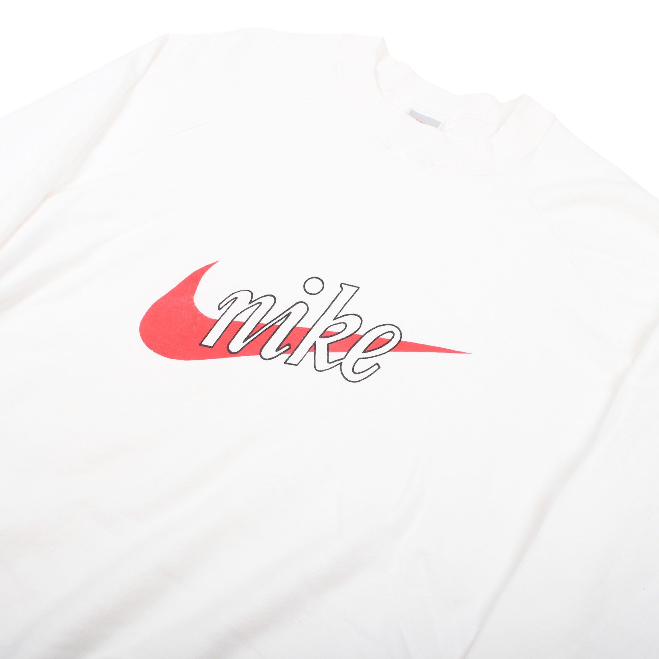 Nike Nike White Sweatshirt 90s Big Swoosh Logo Crewneck Pullover Size US L / EU 52-54 / 3 - 2 Thumbnail