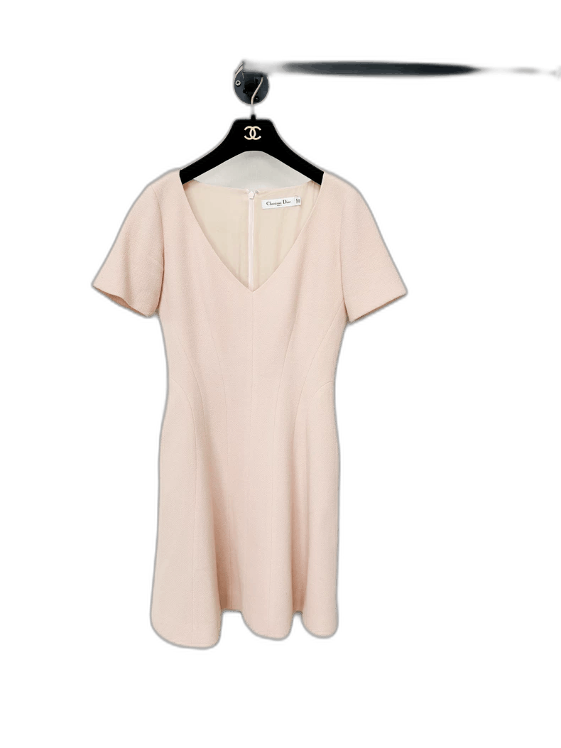 Christian Dior Pink V-Neck Dress Size 36