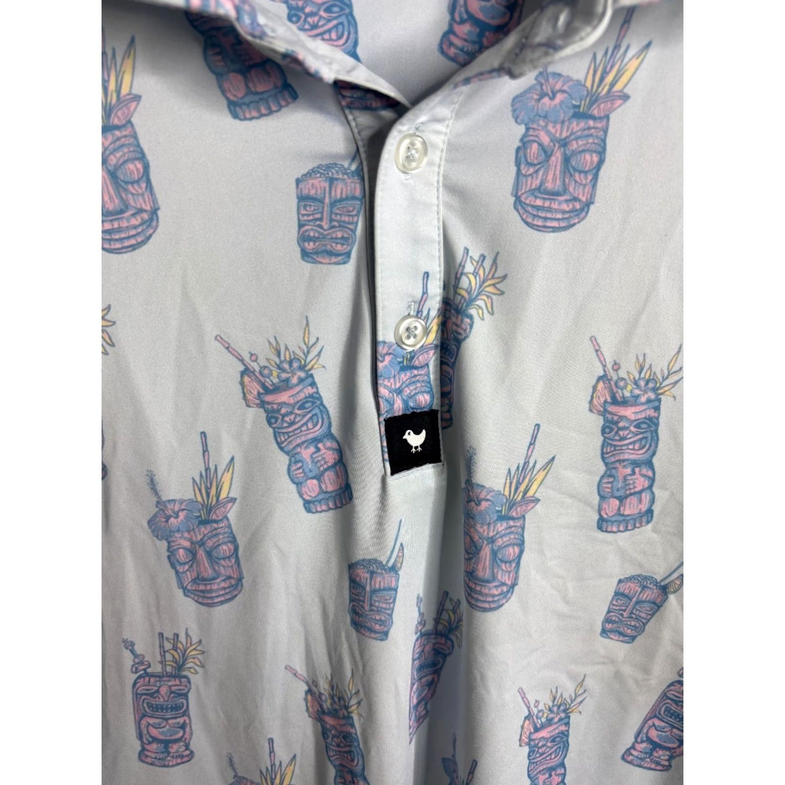 Vintage Bad Birdie Polo Shirt Mens Large Floral Tropical Golf Casual Size US L / EU 52-54 / 3 - 3 Thumbnail