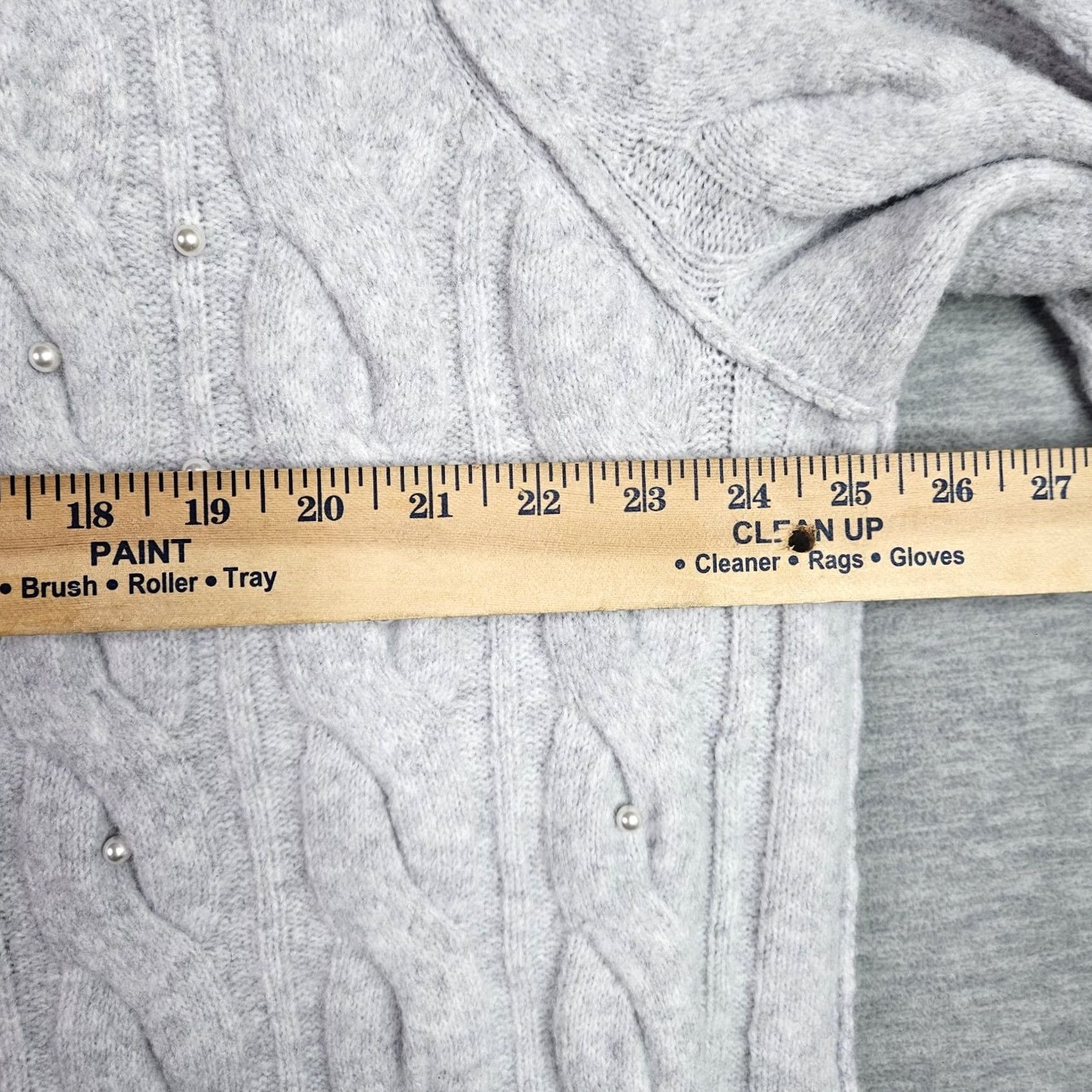 Vintage AERIE Cable Pearl Crew Neck Long Sleeve Sweater M NEW Ivory Women's Knit Cardigan Slim Relaxed Fit Size M / US 6-8 / IT 42-44 - 3 Thumbnail