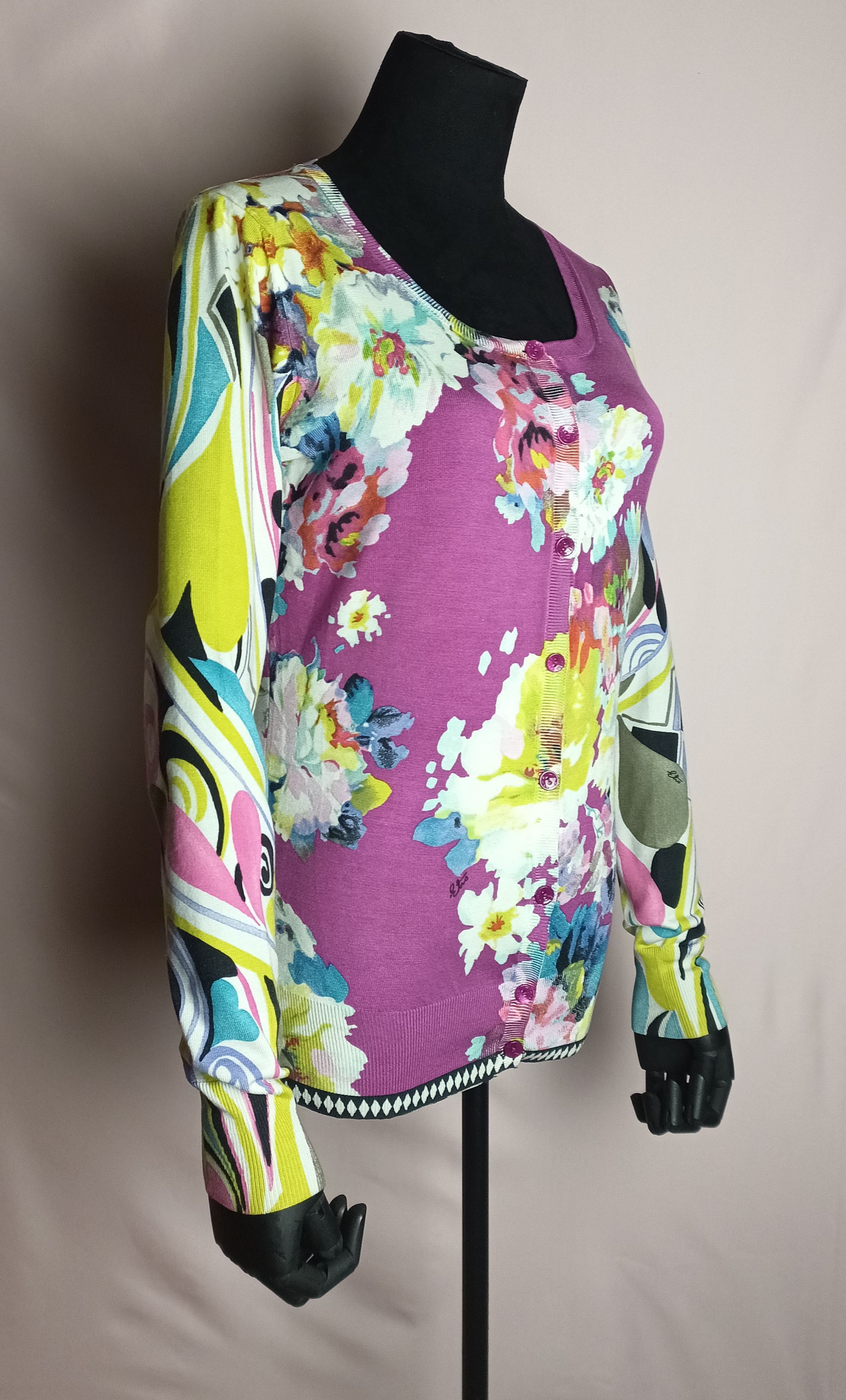 Etro ETRO Milano Silk Blend Cardigan Floral Abstract Print Size M / US 6-8 / IT 42-44 - 2 Thumbnail