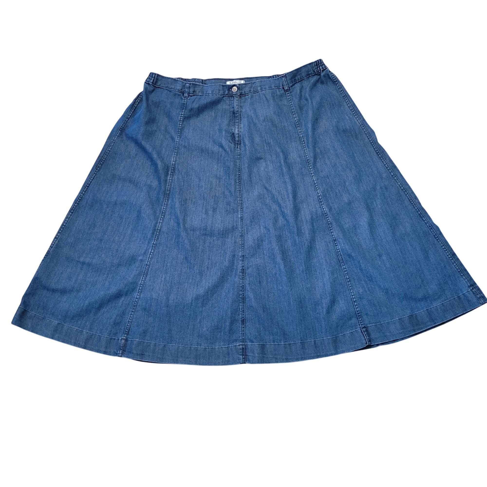Other Roamans 30W Denim A Line Skirt Blue Jean Maxi Full Modest Ye Size 42" / US 20 - 1 Thumbnail