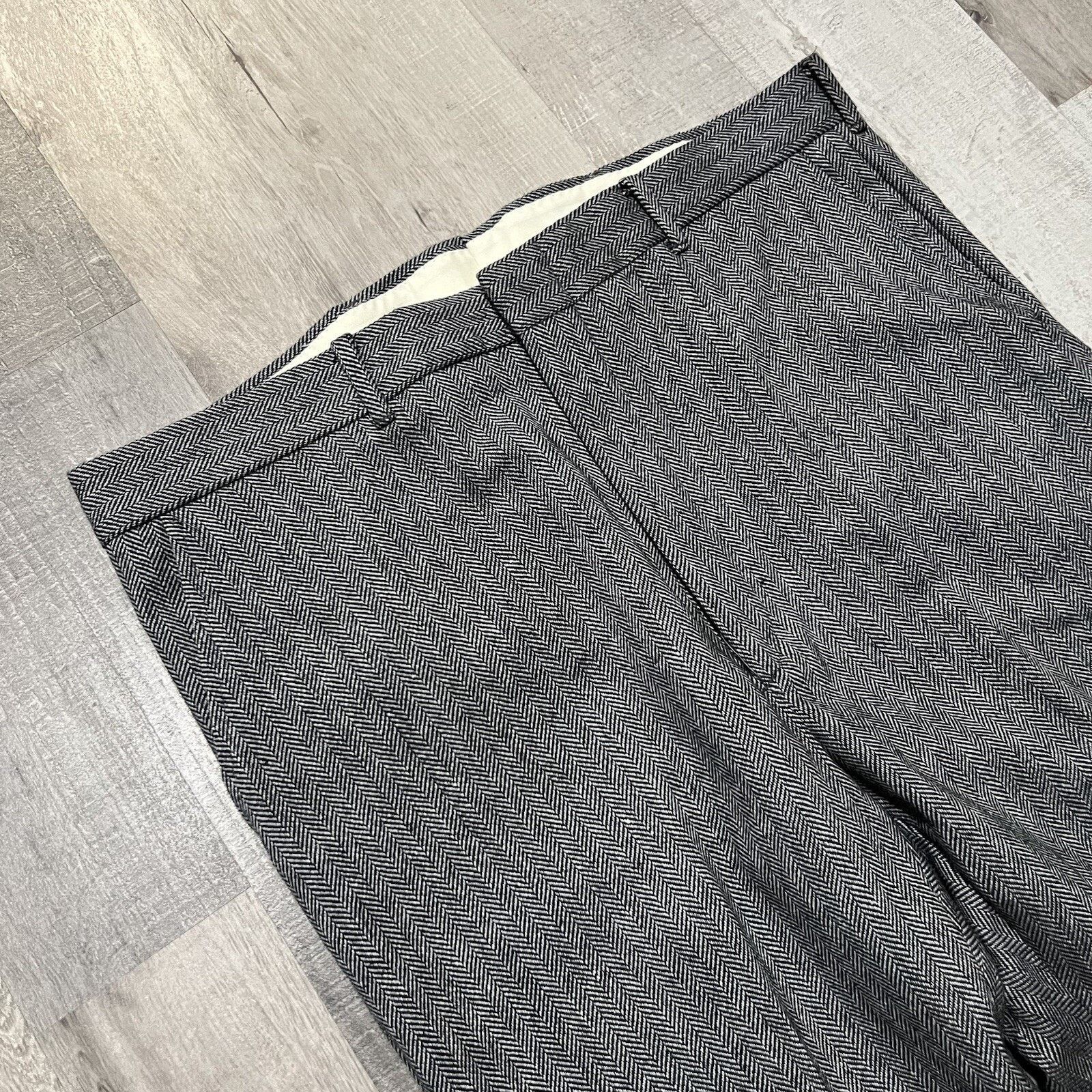 Blair VTG Blair Pants Wool Blend Grey Herringbone 70s Trouser NWT Size US 38 / EU 54 - 4 Thumbnail