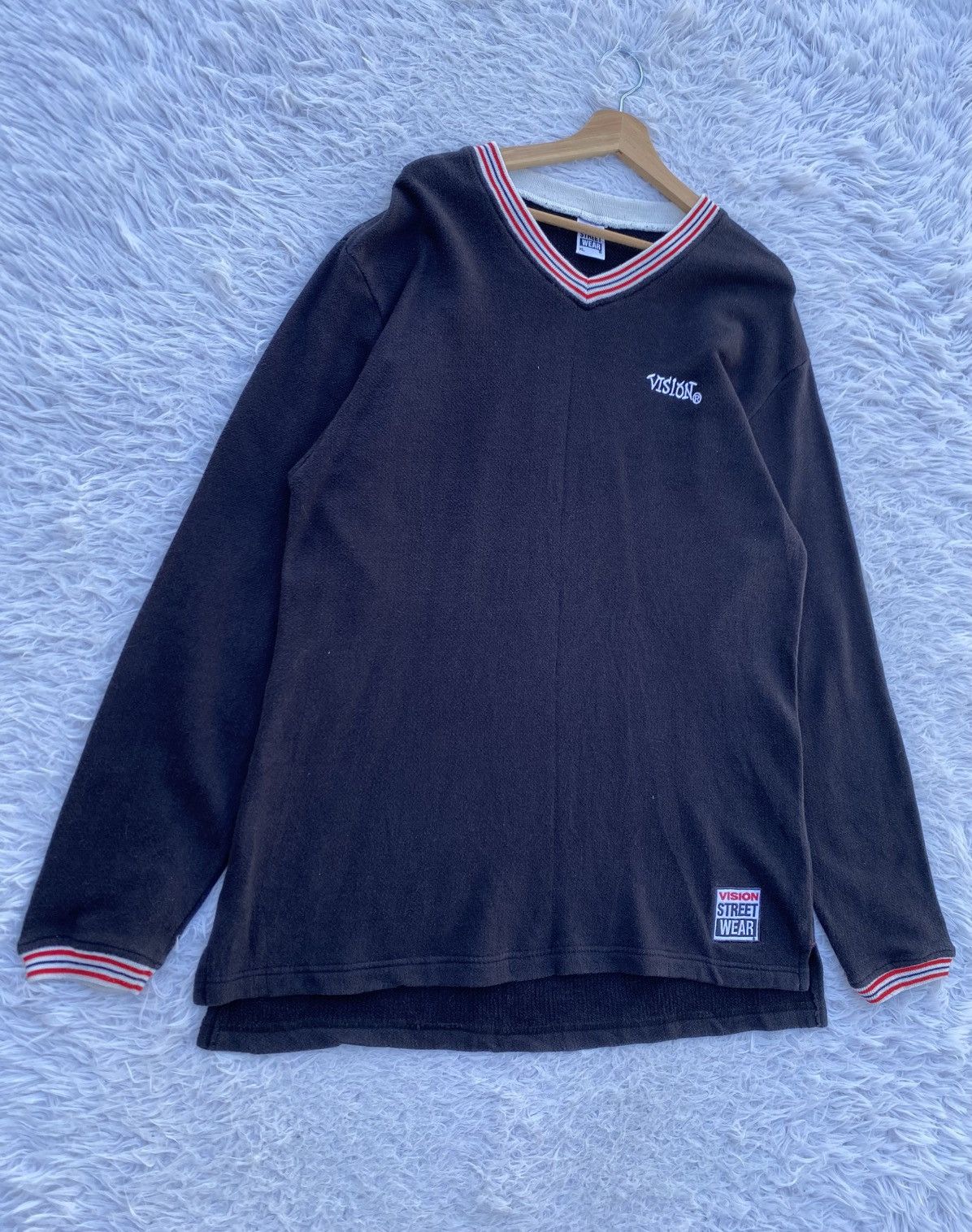 Vision Streetwear Rare Vintage 90s Vision Streetwear V Neck Sweatshirt Size US XL / EU 56 / 4 - 4 Thumbnail