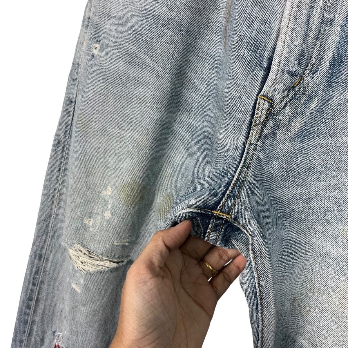 Edwin Vintage Edwin Japan Distressed Redline Denim Jeans Size US 32 / EU 48 - 14 Thumbnail