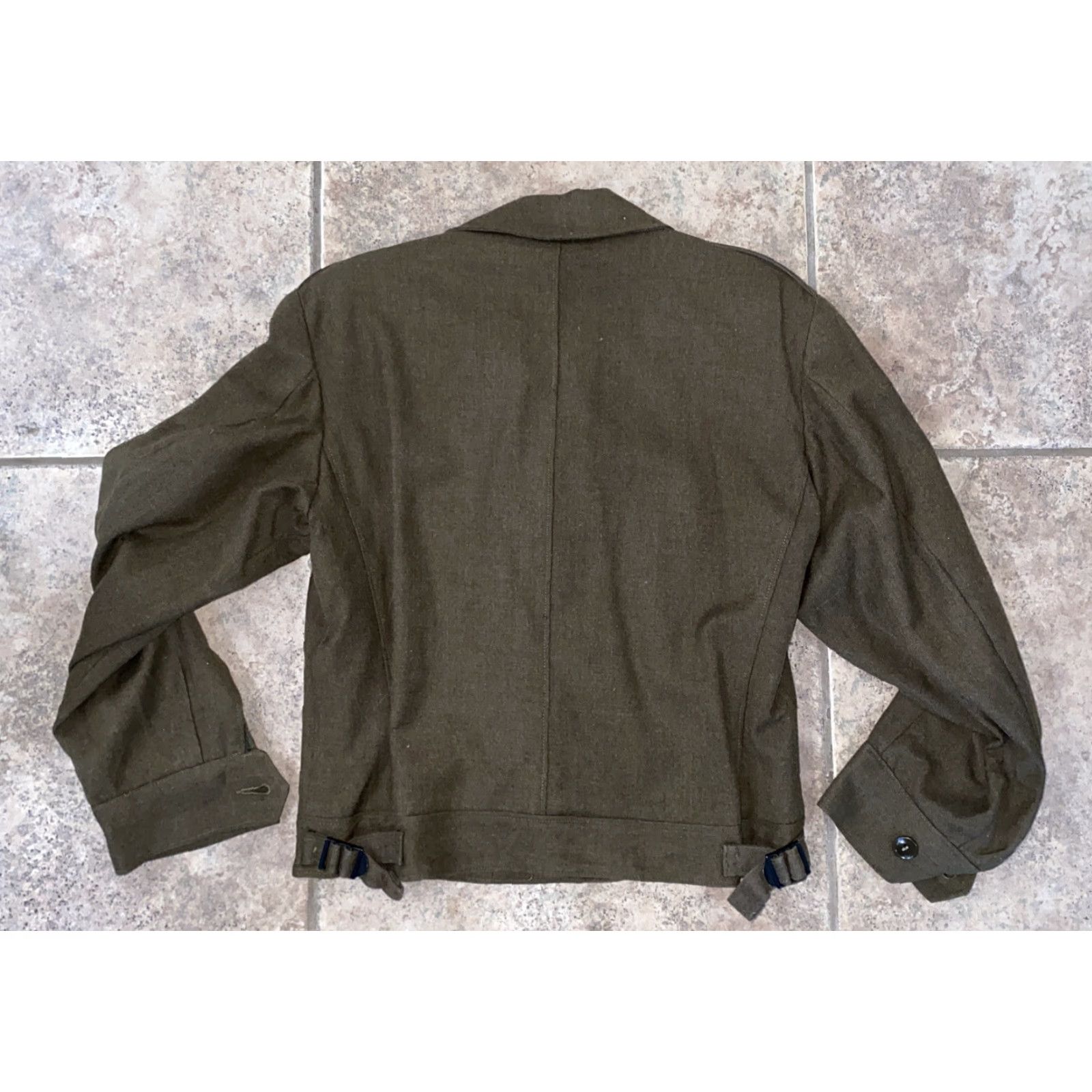 Vintage VINTAGE Unbranded Military Jacket Mens Green Multi Button 38S Wool Solid Casual Men 38S Size US XXS / EU 40 - 5 Thumbnail