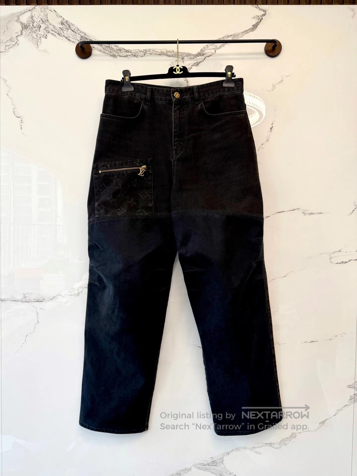Louis Vuitton Louis Vuitton Monogrammed Patchwork Cargo Wide-Leg Denim P Size US 30 / EU 46 - 1 Thumbnail