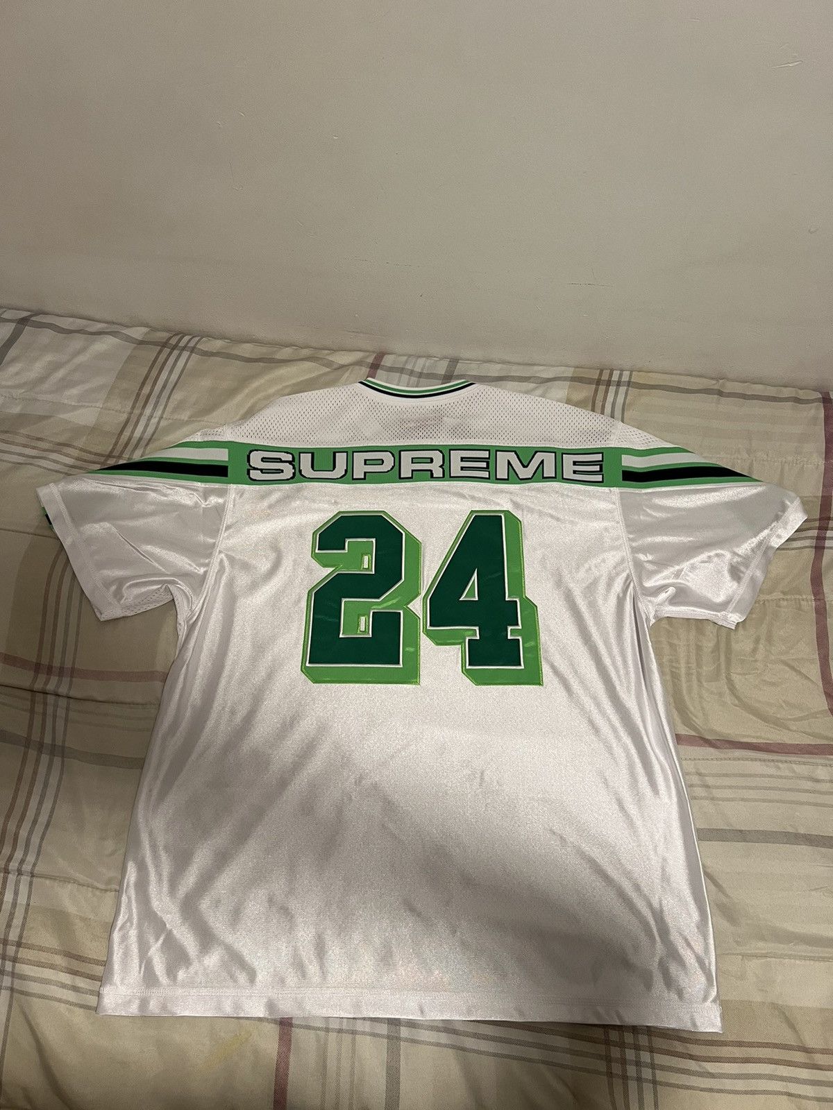 Supreme Supreme Jacquard Rib Football Jersey White | Grailed 