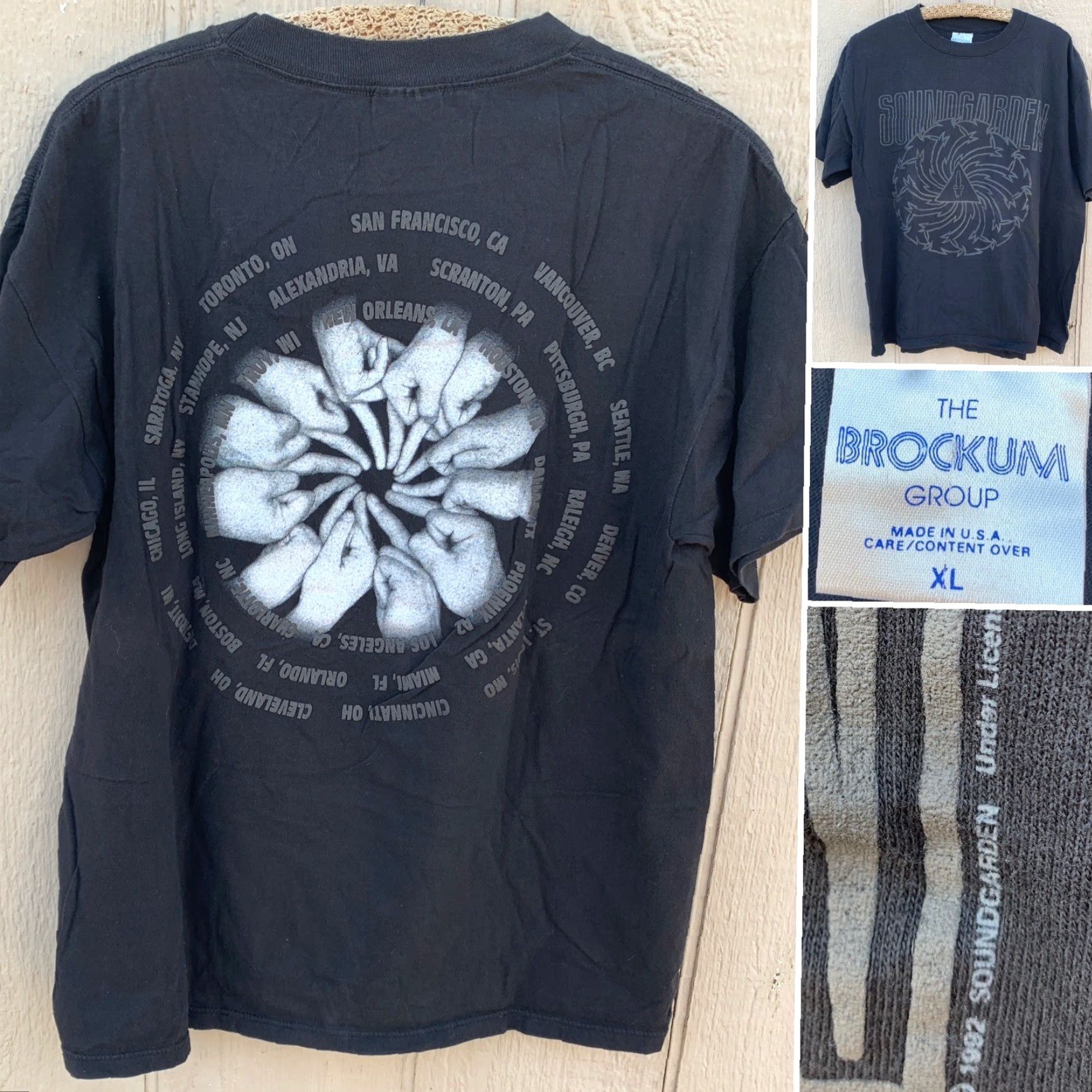 Vintage VINTAGE Brockum Soundgarden T-Shirt XL Black 90s Band Music Concert Tour Graphic Print Short Sleeve Crew Neck Mens Size XL Shirt Size US XL / EU 56 / 4 - 3 Thumbnail
