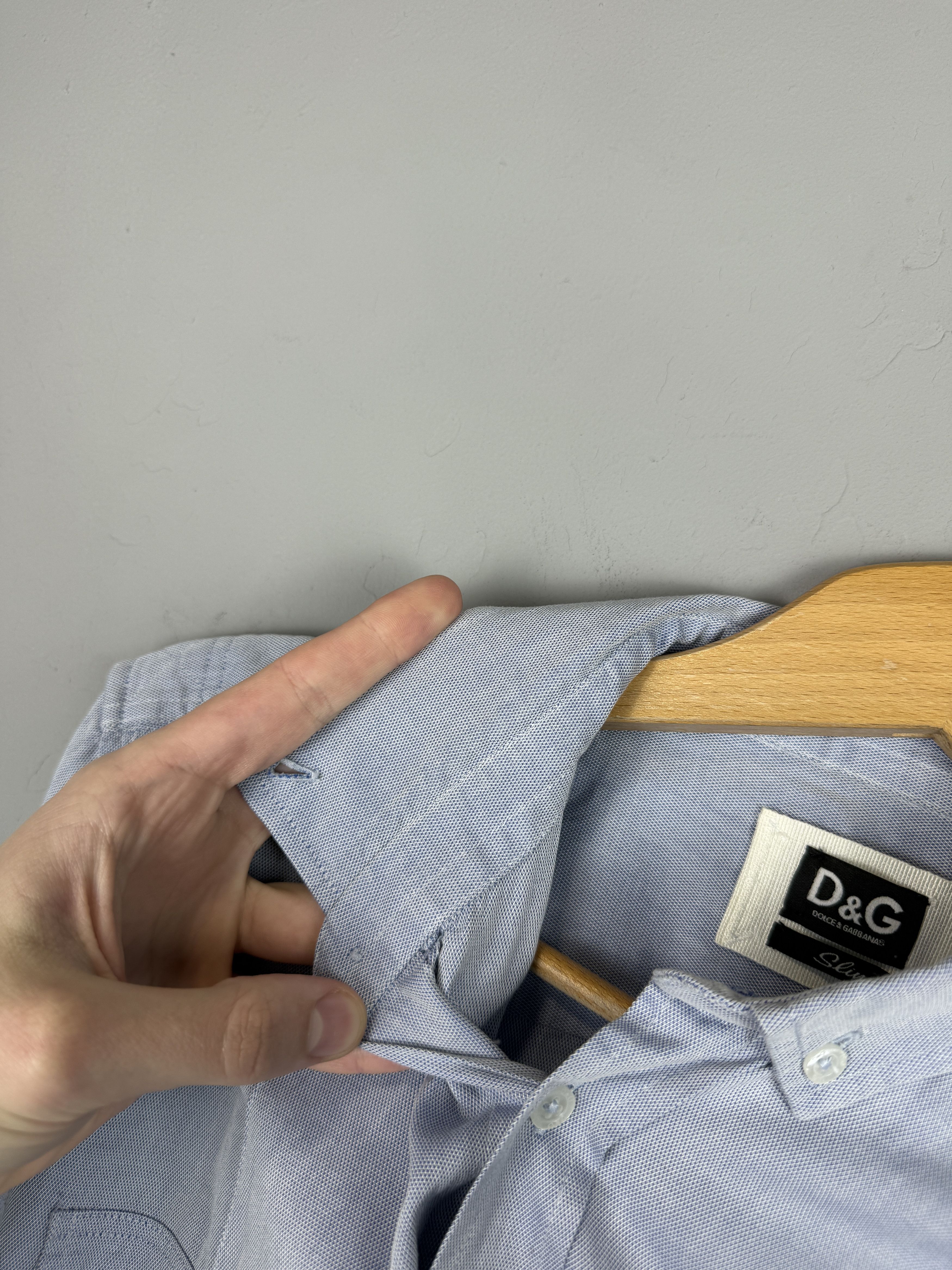 Designer × Dolce & Gabbana Dolce & Gabbana Shirt Blue Slim Button Down Casual Cotton Size US M / EU 48-50 / 2 - 10 Thumbnail
