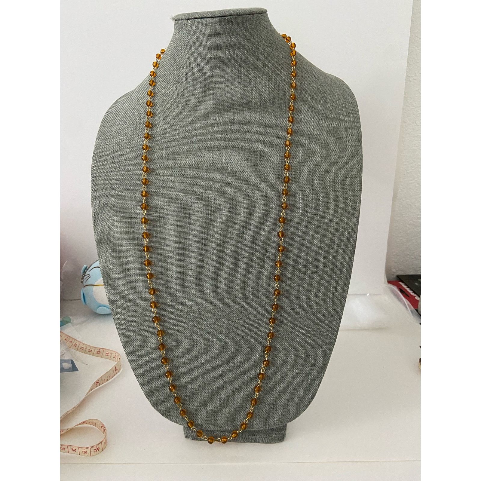 Vintage Vintage orange bead necklace gold tone Size ONE SIZE - 1 Thumbnail