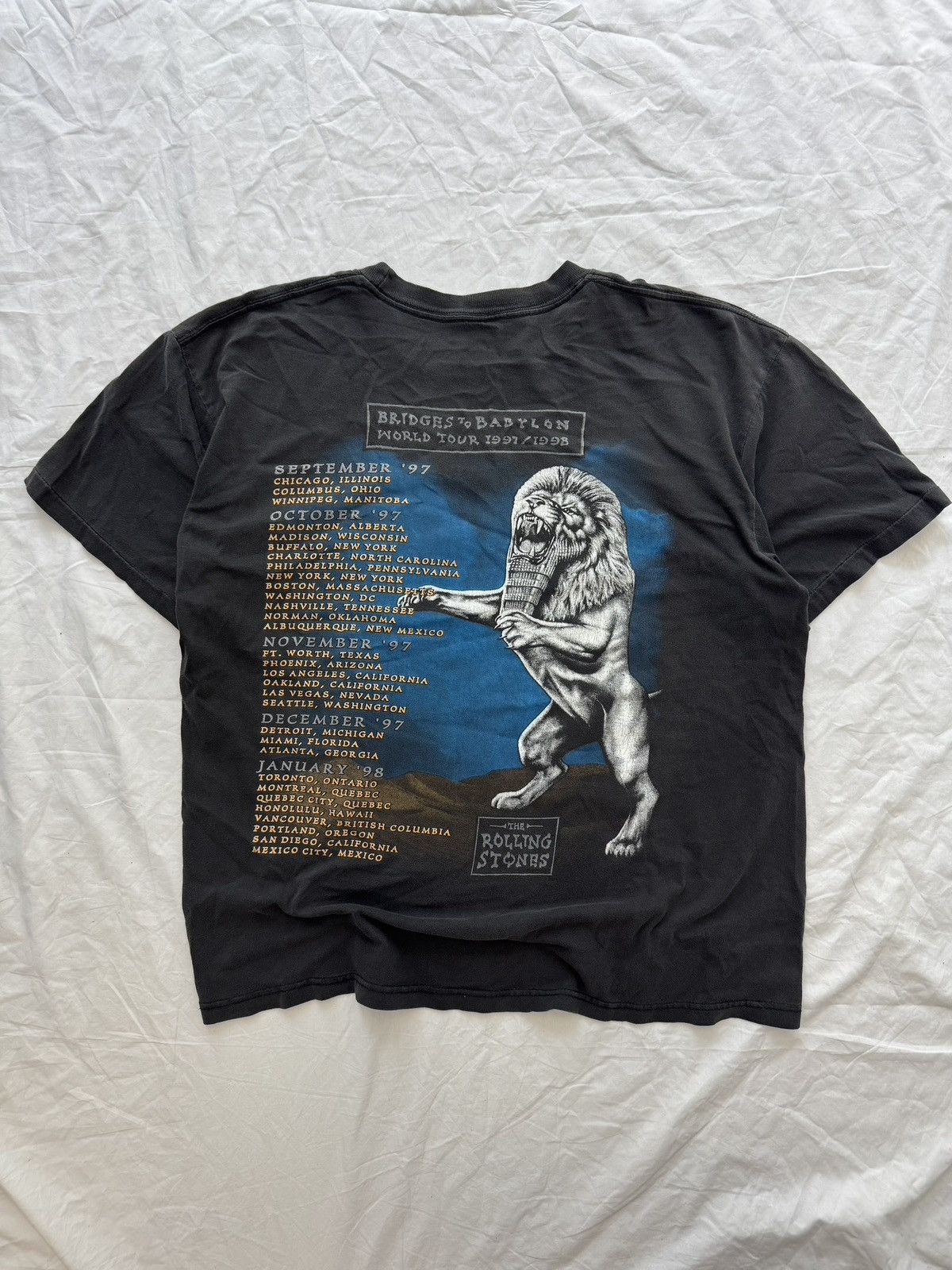 Band Tees Vintage 90s The Rolling Stones Bridges To Babylon Tour Tee Size US L / EU 52-54 / 3 - 8 Thumbnail