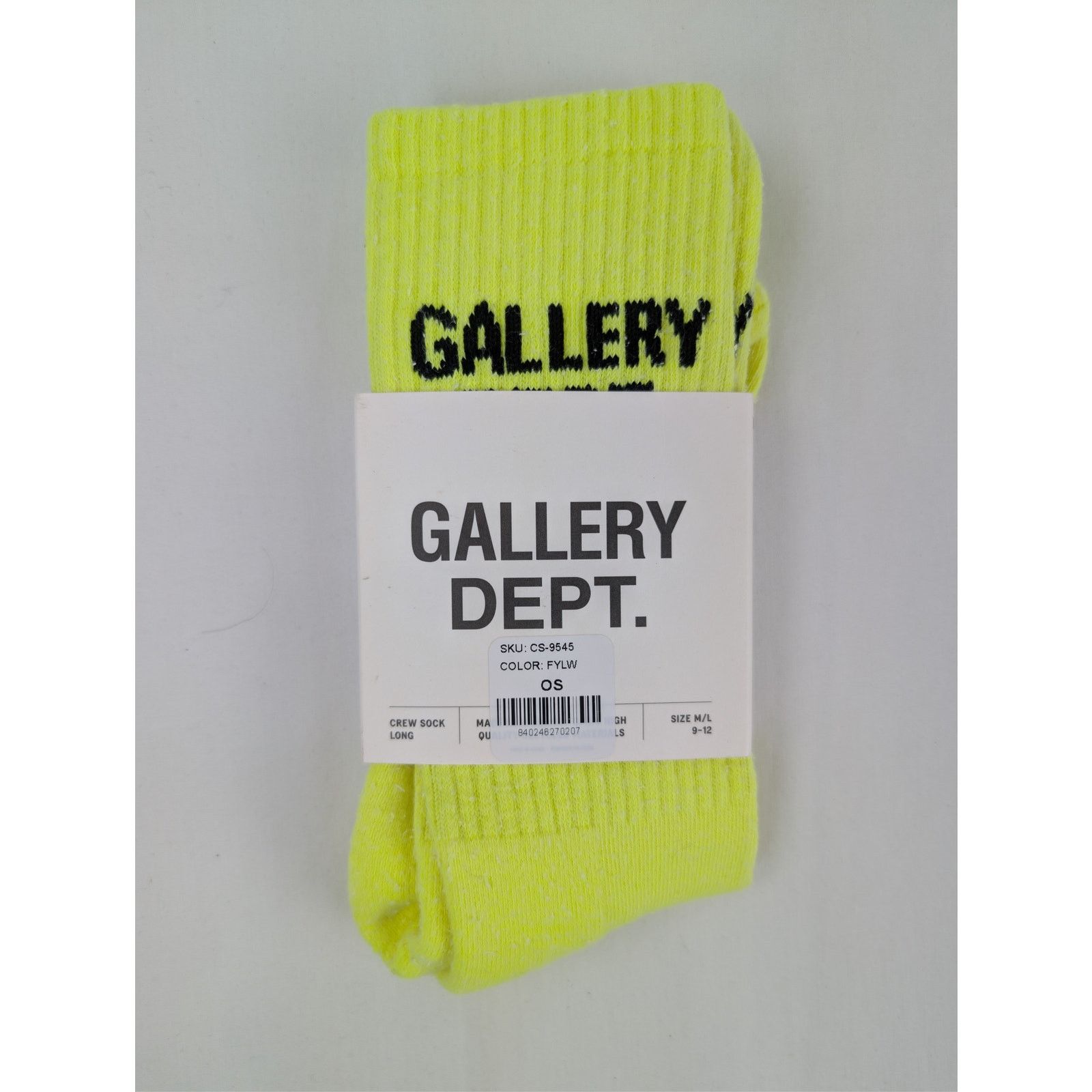 Gallery Dept. o1rshd1 Q:5 / Size: OS/ Gallery Dept. Logo Socks Fluo Yellow Size ONE SIZE - 3 Thumbnail