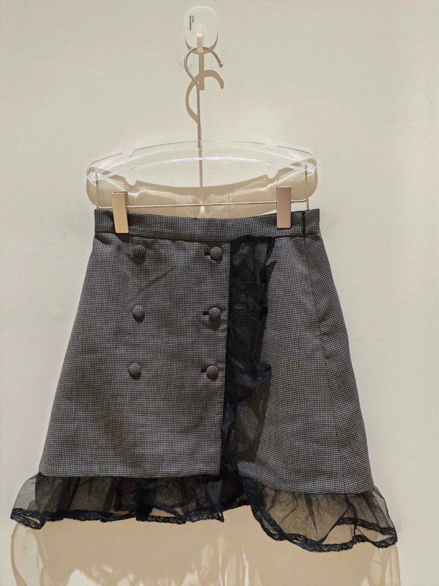 Miu Miu Miumiu Houndstooth Lace Skirt Size 38" / US 16 / IT 52 - 1 Thumbnail