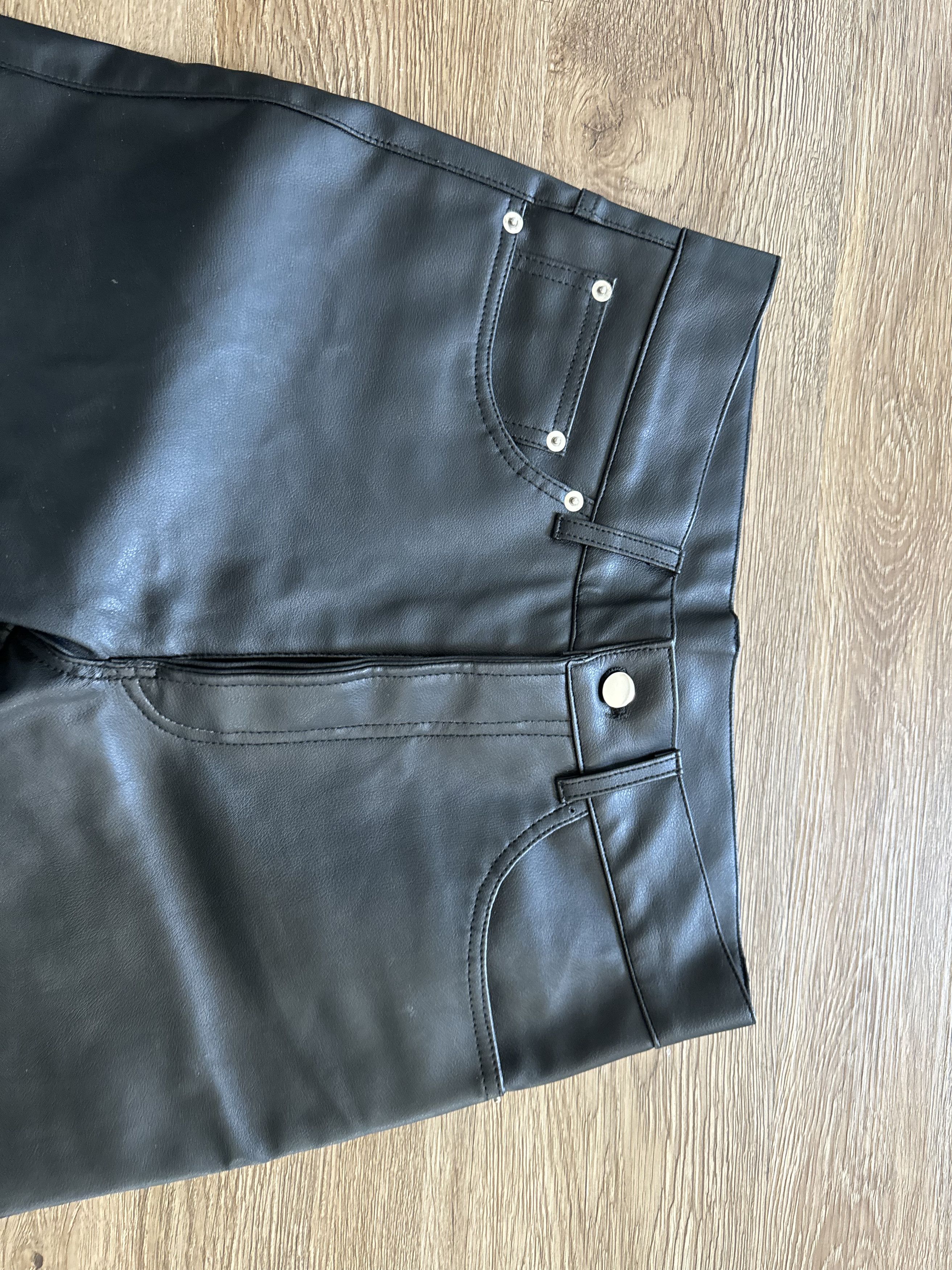 Jean AMBIT STUDIO Black Leather Jeans Size US 30 / EU 46 - 2 Thumbnail