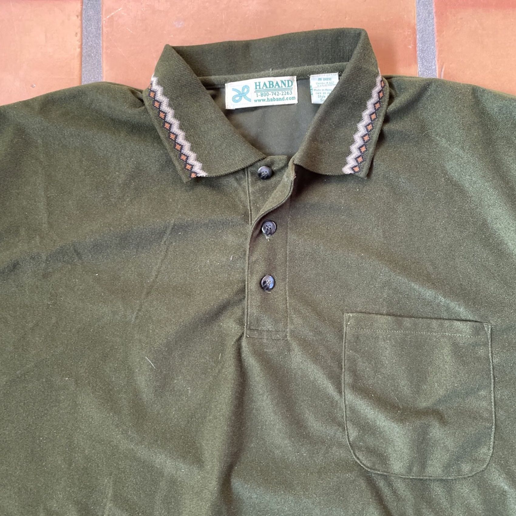 Haband VINTAGE Haband Polo Shirt Dark Forest Green 90s XL Long Sleeve Men Shirt XS? Size US XL / EU 56 / 4 - 2 Thumbnail