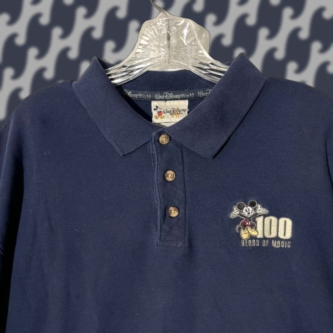 Disney VINTAGE Walt Disney 100 Years Of Magic Navy Blue Short Sleeve Polo Shirt Mens L Size US L / EU 52-54 / 3 - 1 Thumbnail
