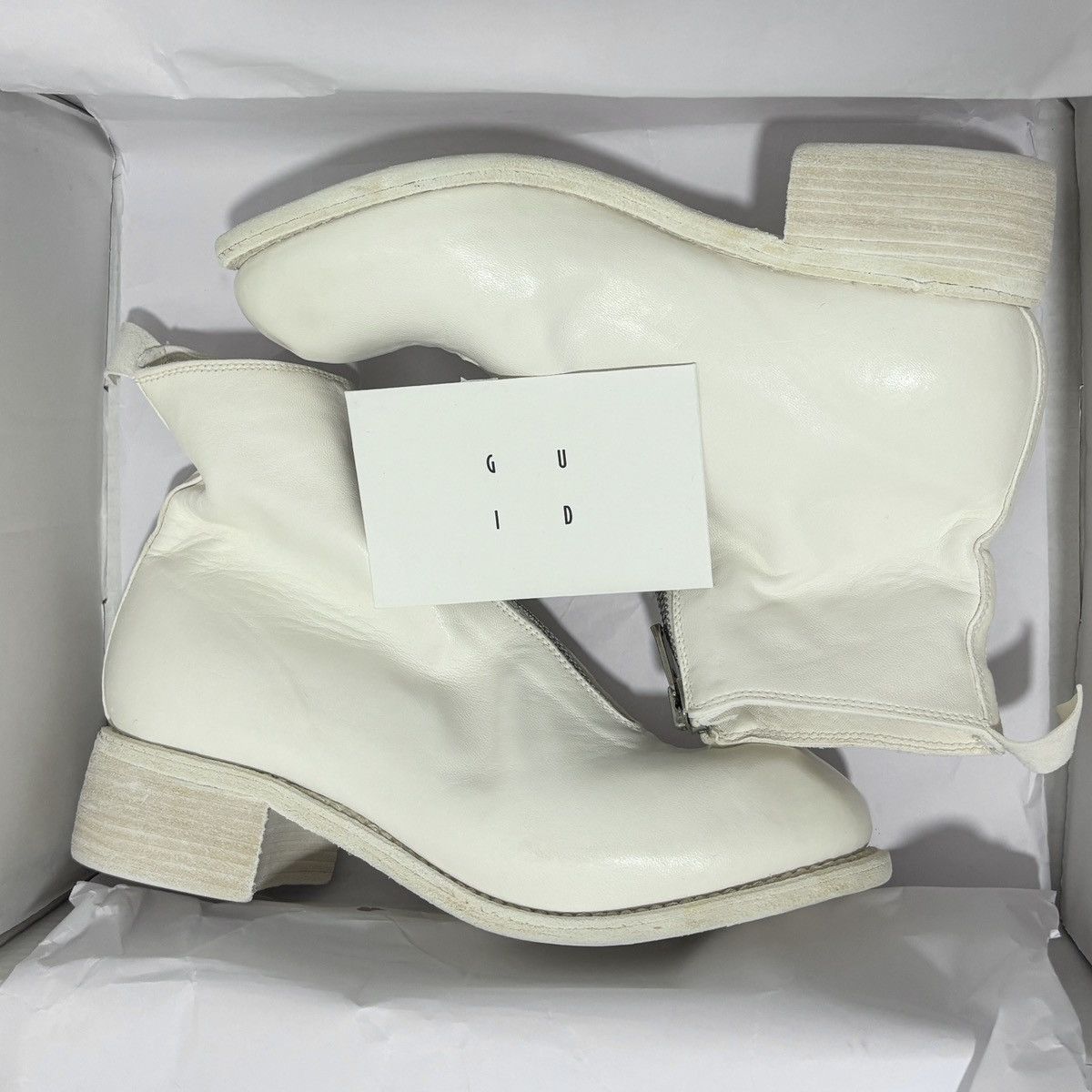 Guidi GUIDI New Women's White Leather Ankle Boots Size 38 US8 Size US 8 / IT 38 - 16 Thumbnail