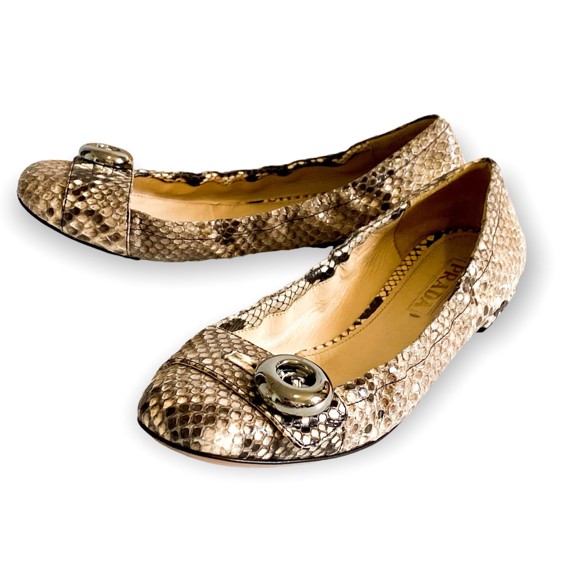 Prada Prada snake skin ballet flats, size 39 EU Size US 9 / IT 39 - 2 Thumbnail