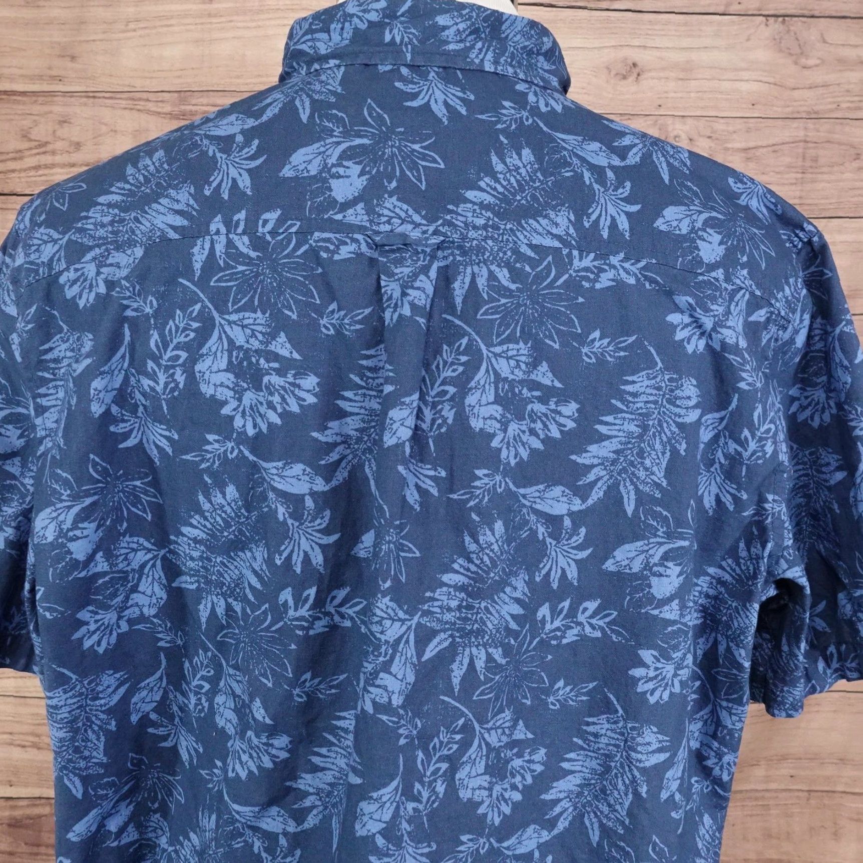 Chaps Chaps Shirt Adult XL Blue Floral Short Sleeve Cotton Button-Front Tropical Mens Size US XL / EU 56 / 4 - 5 Thumbnail