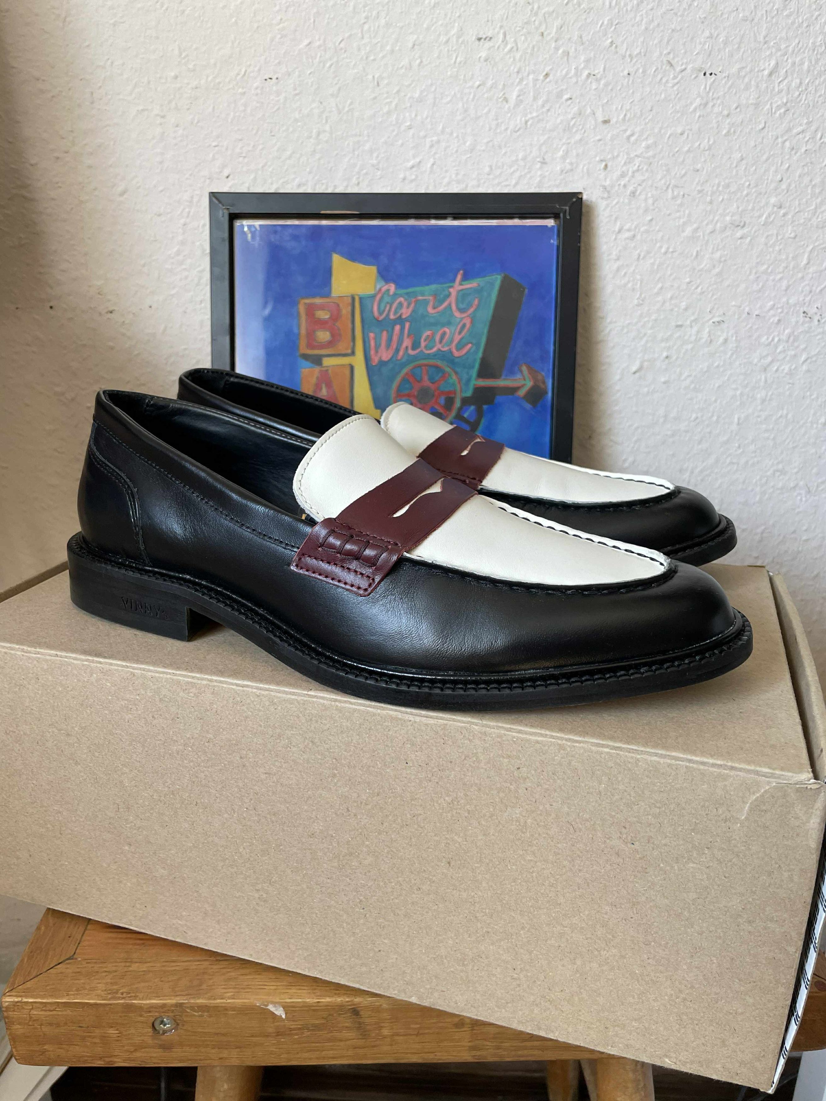 VINNY's Vinnys Loafers Luxe Black Mens Shoes Leather Size EU 42 US9 Size US 9 / EU 42 - 1 Thumbnail