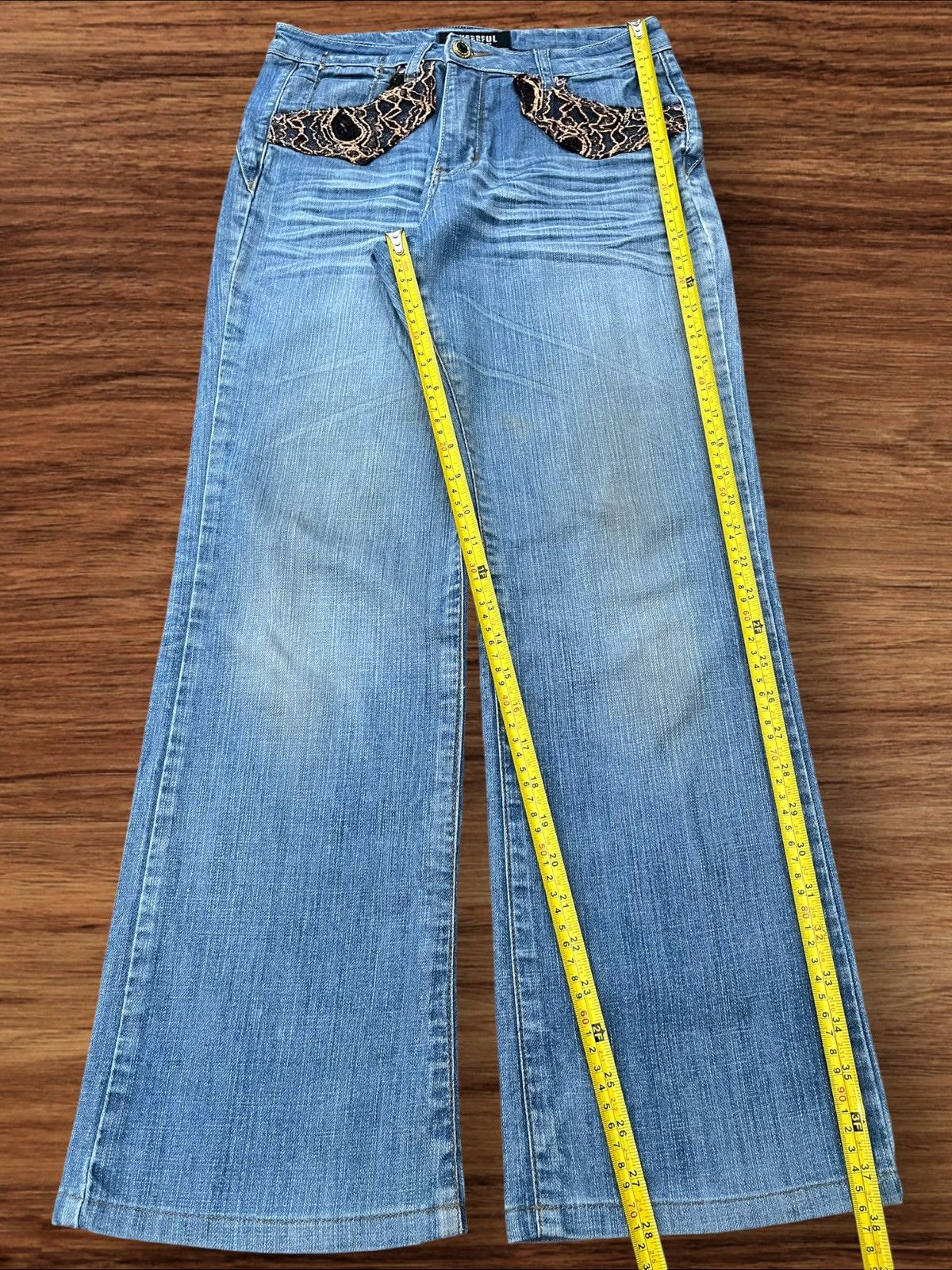Japanese Brand Vintage Japanese Brand Snake Design Pocket Wide Flare Jeans Size 28" / US 6 / IT 42 - 11 Thumbnail