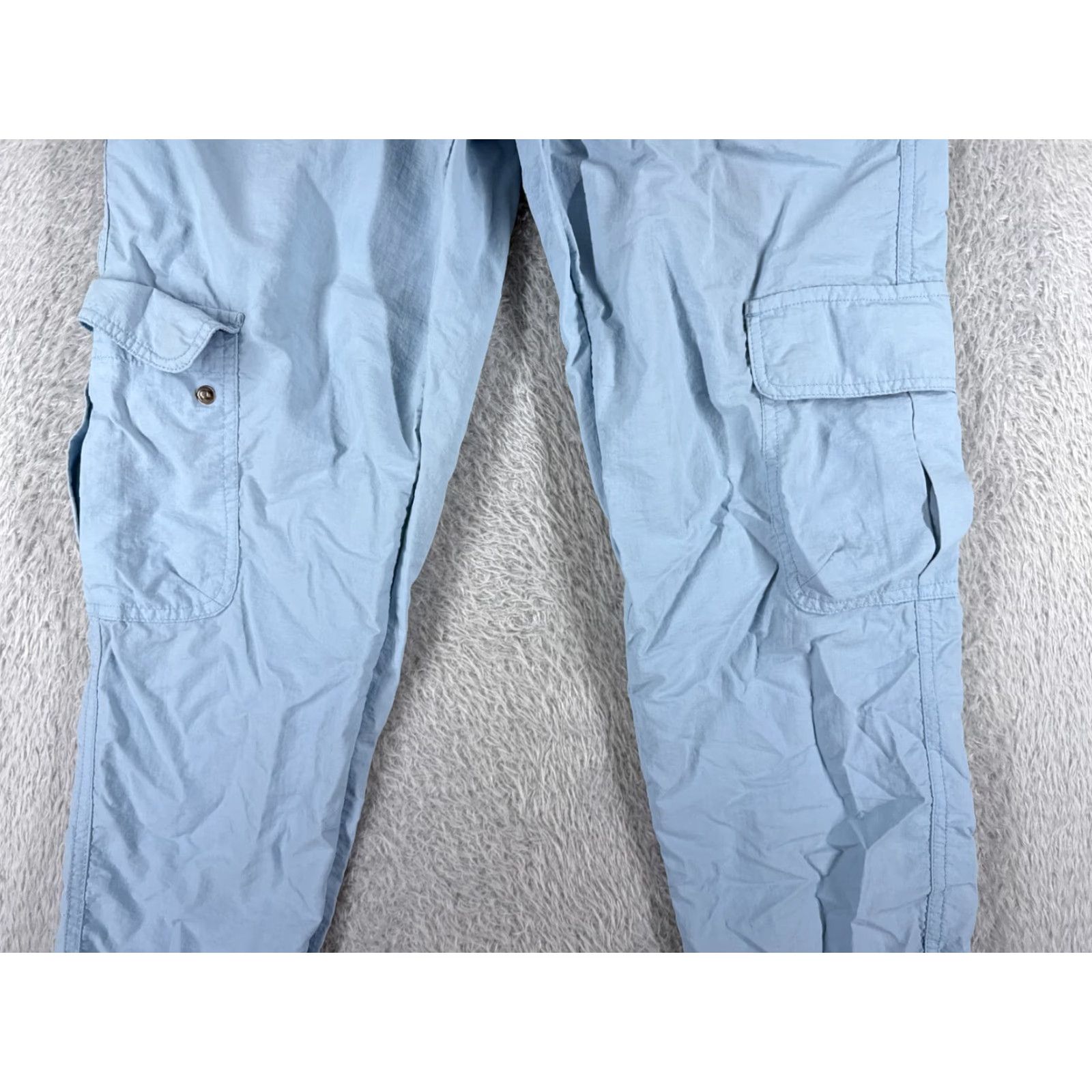 Vintage Ninth Hall Cargo Pants Women Small Blue Tapered Leg Nylon Casual 30x26 Size 28" / US 6 / IT 42 - 3 Thumbnail