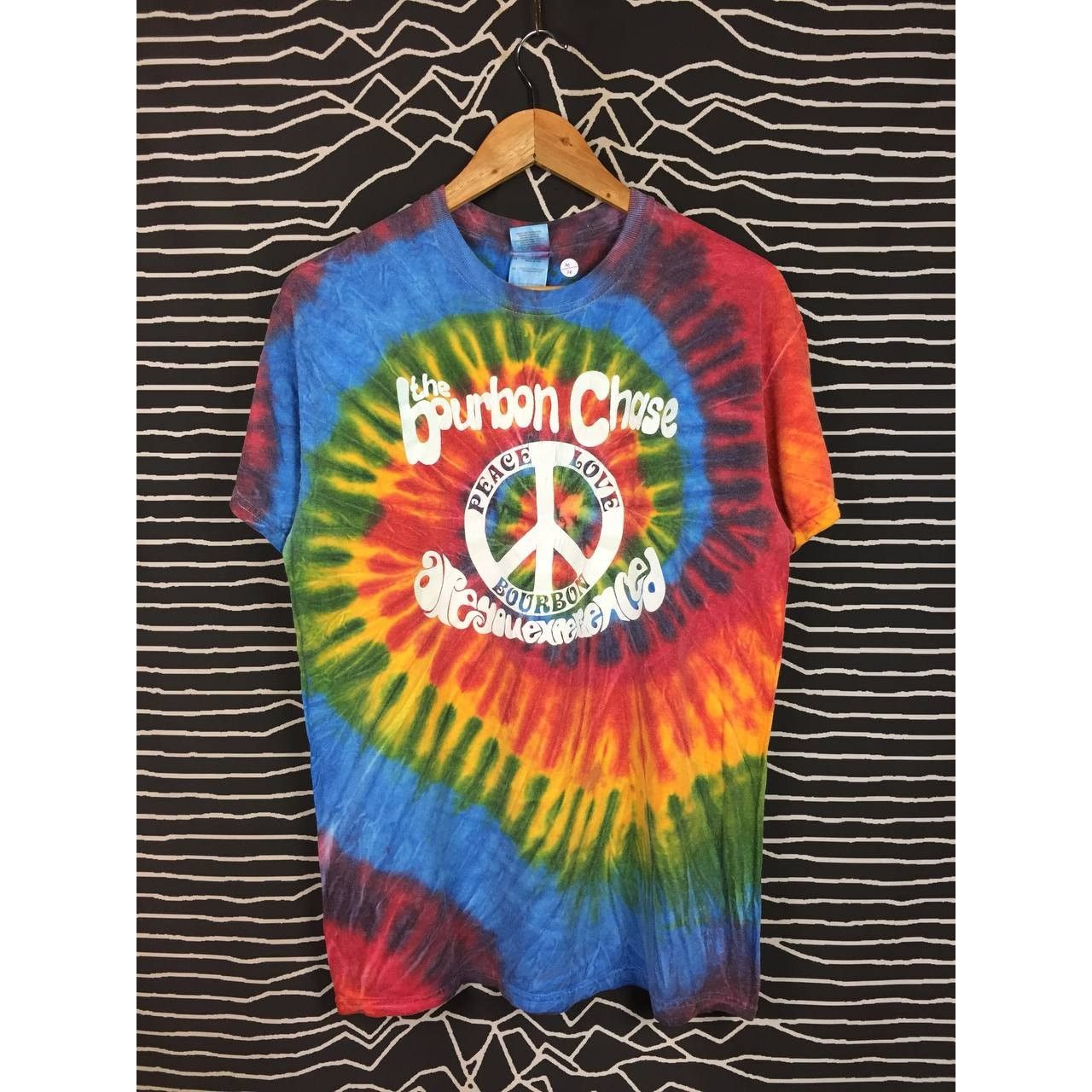 Gildan × Vintage The Bourbon Chase Groovy Crew Love & Peace Tie-Dye Tee Size US M / EU 48-50 / 2 - 1 Thumbnail