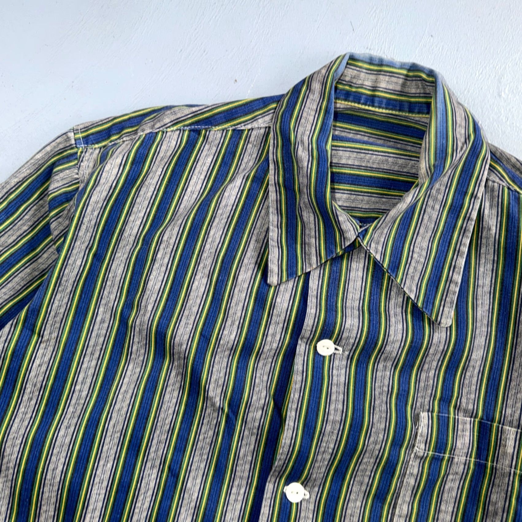 Vintage VINTAGE 50s 60s Striped Bowling Shirt Rockabilly Loop Collar Handmade Size M Size US M / EU 48-50 / 2 - 2 Thumbnail