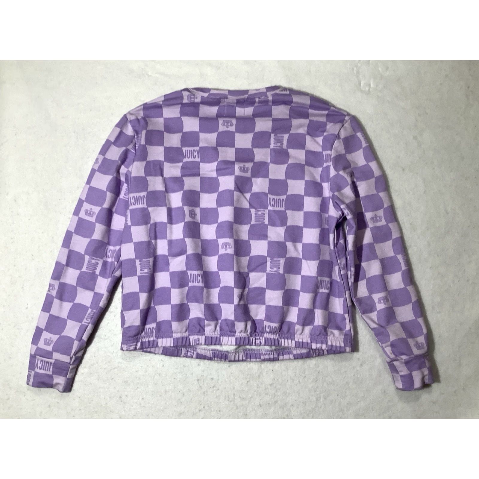 Juicy Couture VINTAGE Juicy Couture Sweatshirt Purple Size Medium Womens Long Sleeve Checkered Logo Size M / US 6-8 / IT 42-44 - 6 Thumbnail