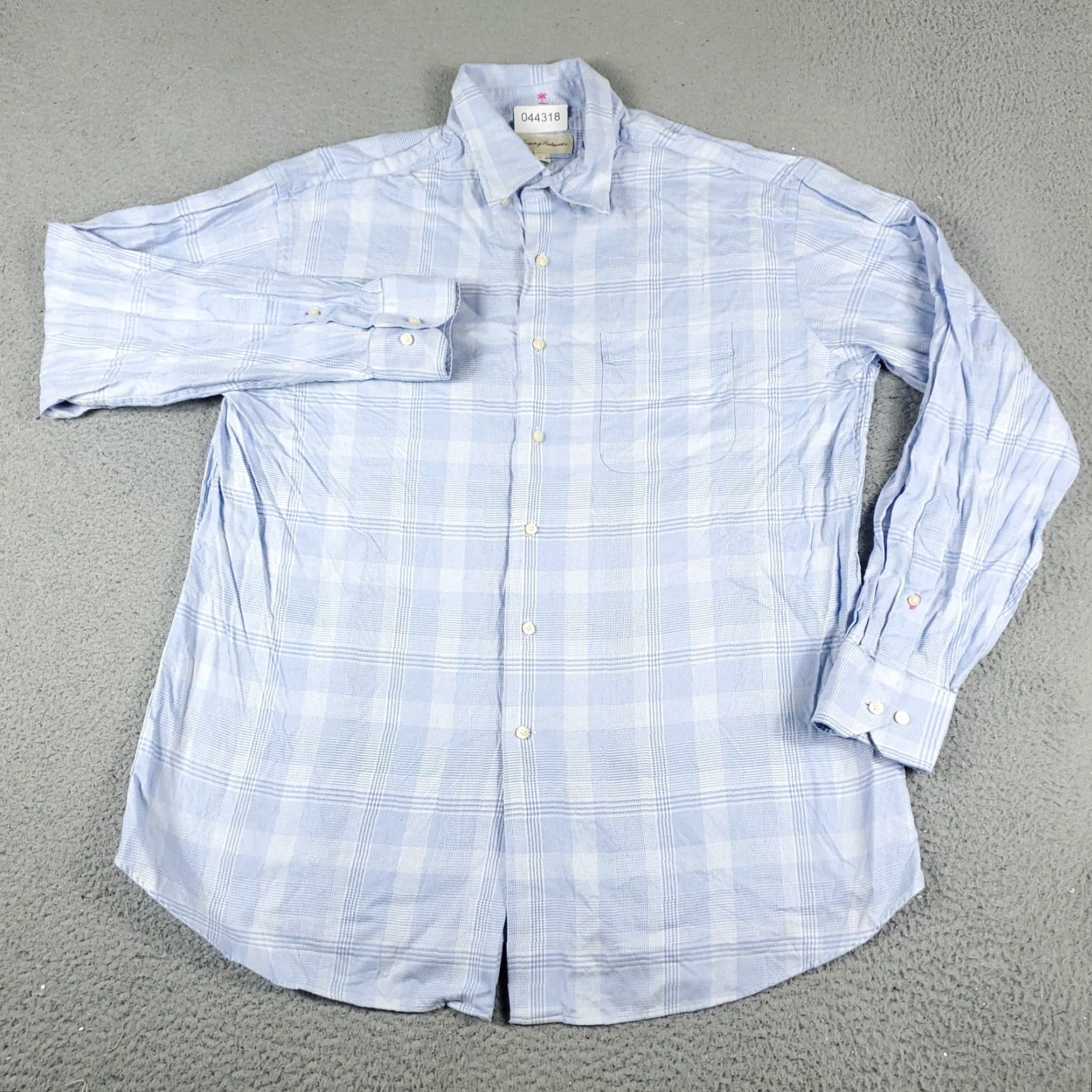 Tommy Bahama Tommy Bahama Shirt Mens 16.5 Blue Plaid Dress Button Up Long Sleeve Size 42R - 2 Thumbnail