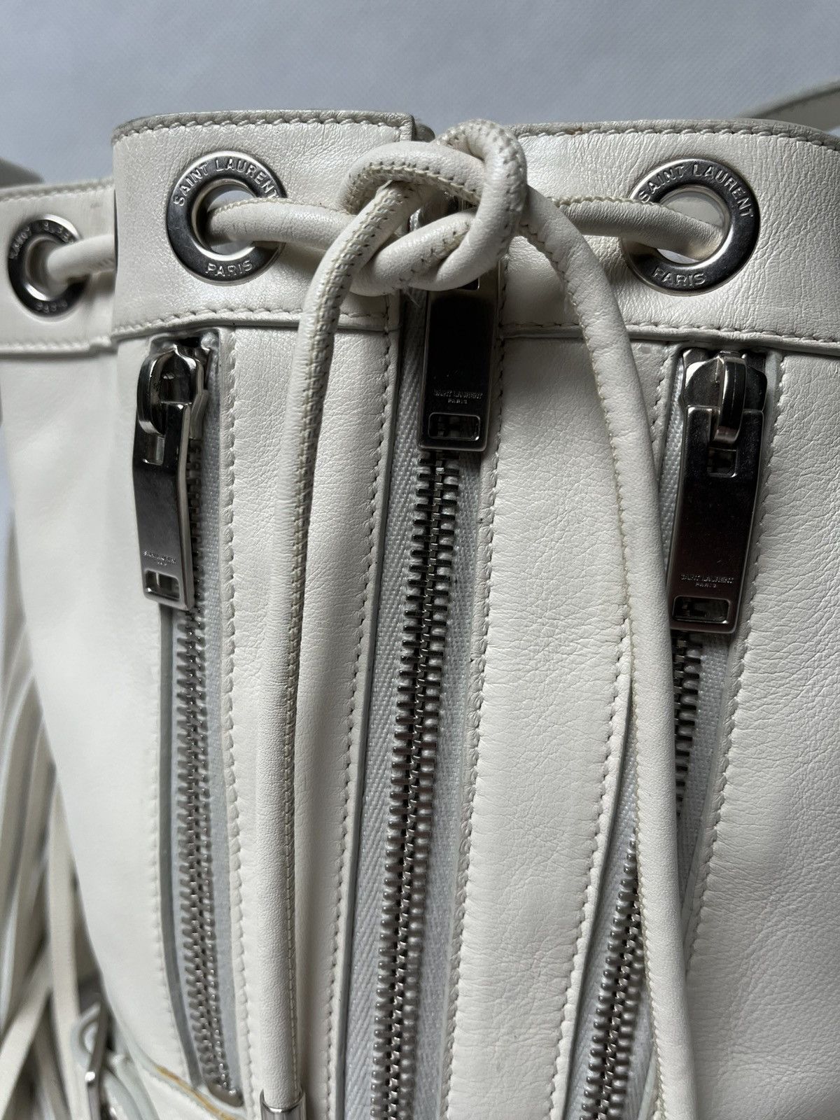 Saint Laurent Paris Saint Laurent Paris mini rider white zipper shoulder bag Size ONE SIZE - 8 Thumbnail