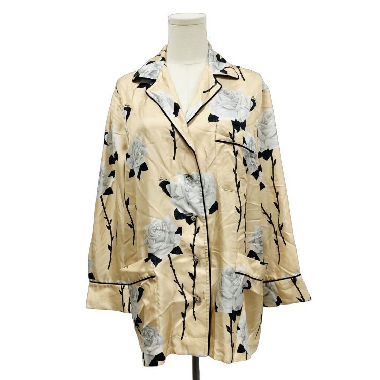 Gucci Gucci Rose Print Silk Button Up Size 38 Size XS / US 0-2 / IT 36-38 - 1 Thumbnail
