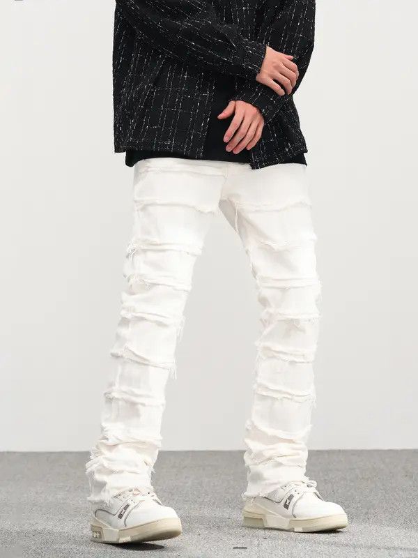 VIBE damaged flared grunge ripped jeans Size US 34 / EU 50 - 1 Thumbnail