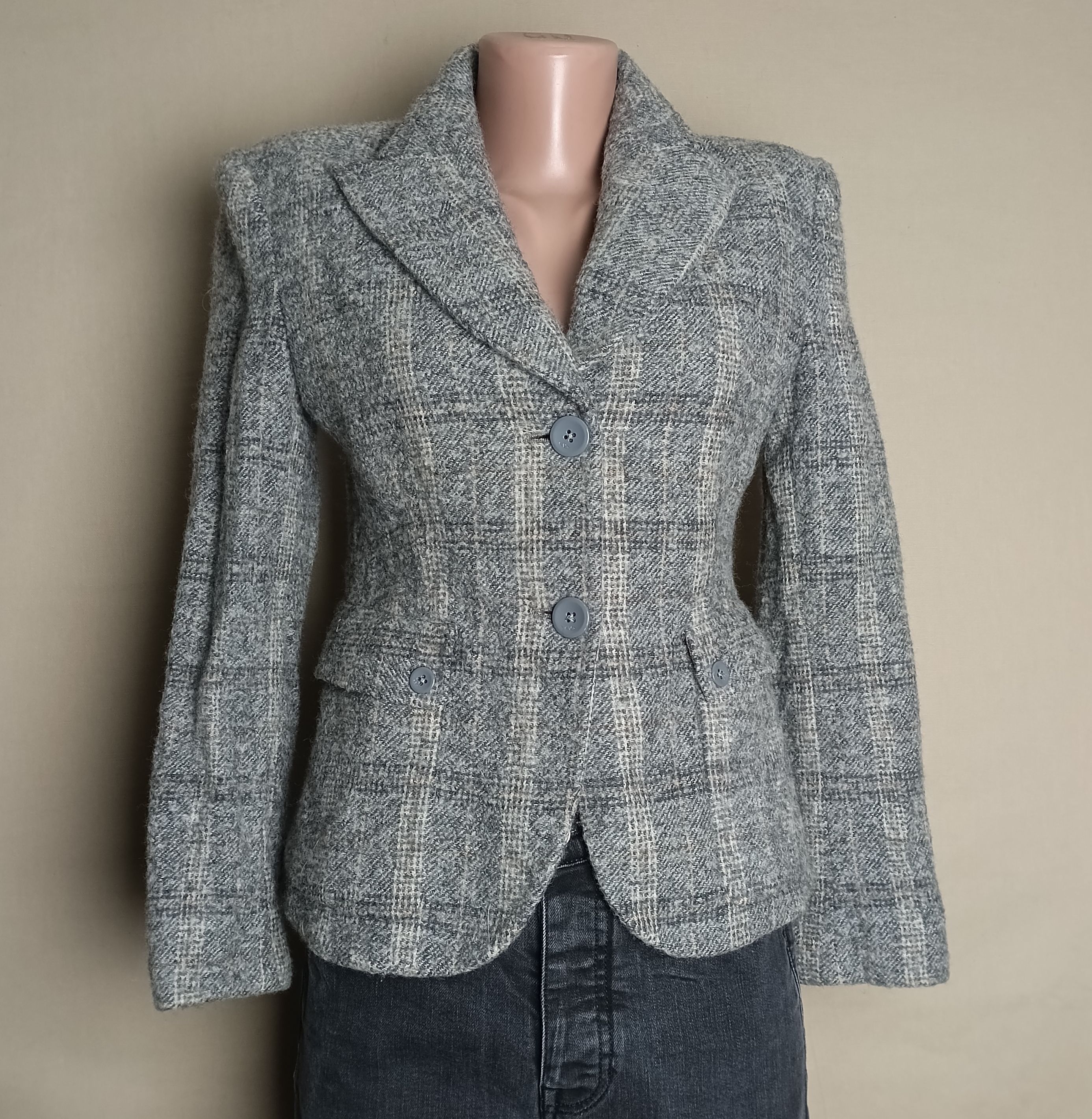 Valentino Valentino Wool Grey Plaid Check Blazer Jacket IT40 Size S / US 4 / IT 40 - 1 Thumbnail