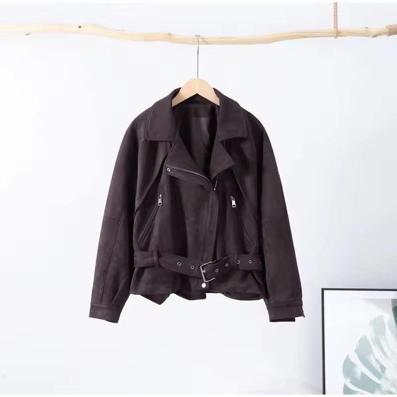Other Retro Style Suede Zipper Brown Y2k Casual Jacket Size M / US 6-8 / IT 42-44 - 9 Thumbnail