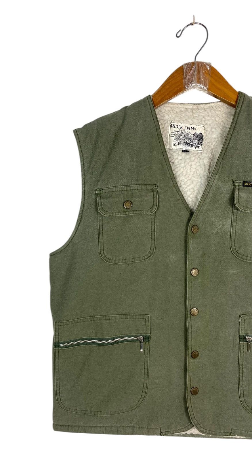 Japanese Brand Rare‼️ Vtg Ruck Dam Shearling Technical Outdoor Vest Jacket Size US S / EU 44-46 / 1 - 2 Thumbnail