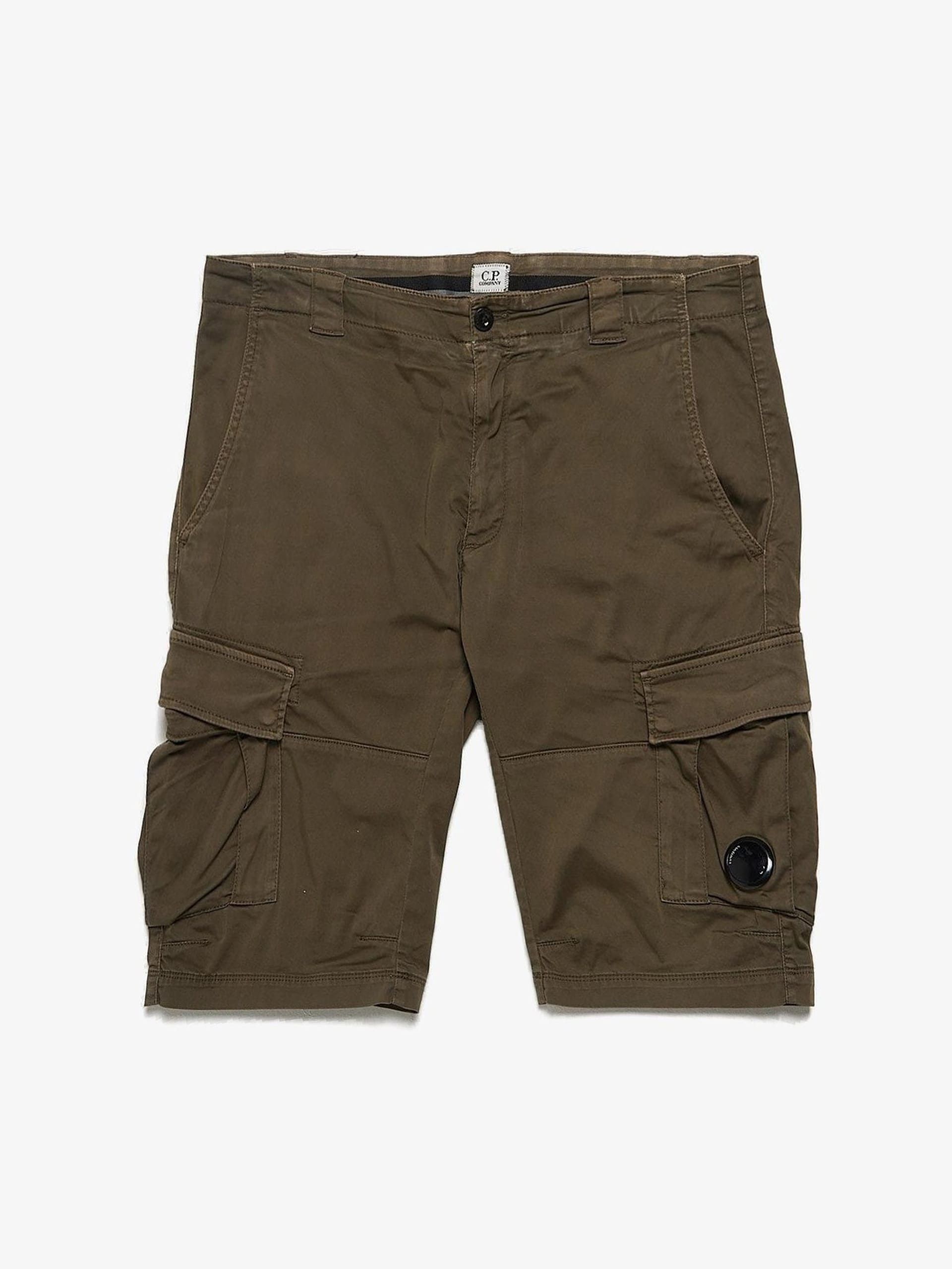 Khaki Cargo Cotton Shorts
