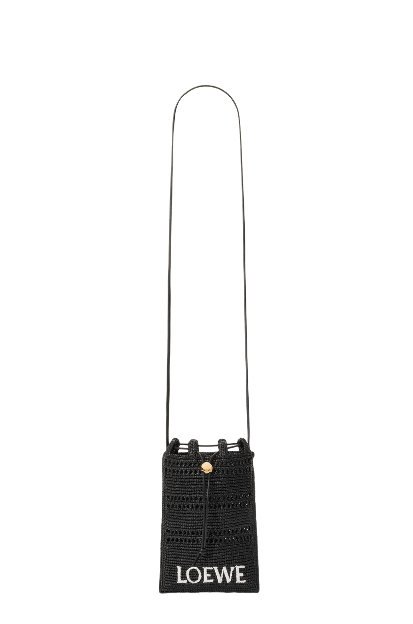 Loewe LOEWE Black Raffia Drawstring Mini Crossbody Bag New Size ONE SIZE - 2 Thumbnail