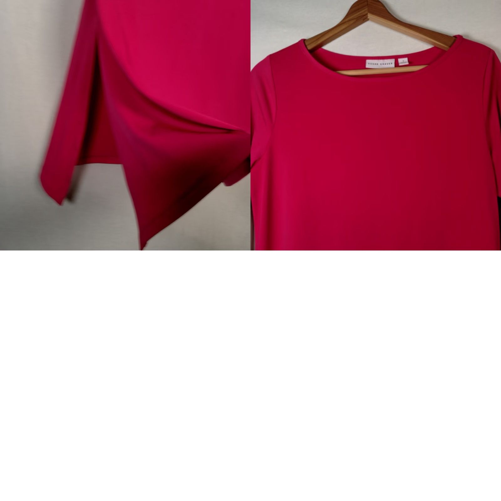 Vintage Susan Graver Shirt Small Hot Pink Liquid Knit Asymmetrical Hem 3/4 Slv Tunic Women Regular Pink Modern Classic Casual Party/Cocktail Shirt Womens Size S / US 4 / IT 40 - 8 Thumbnail