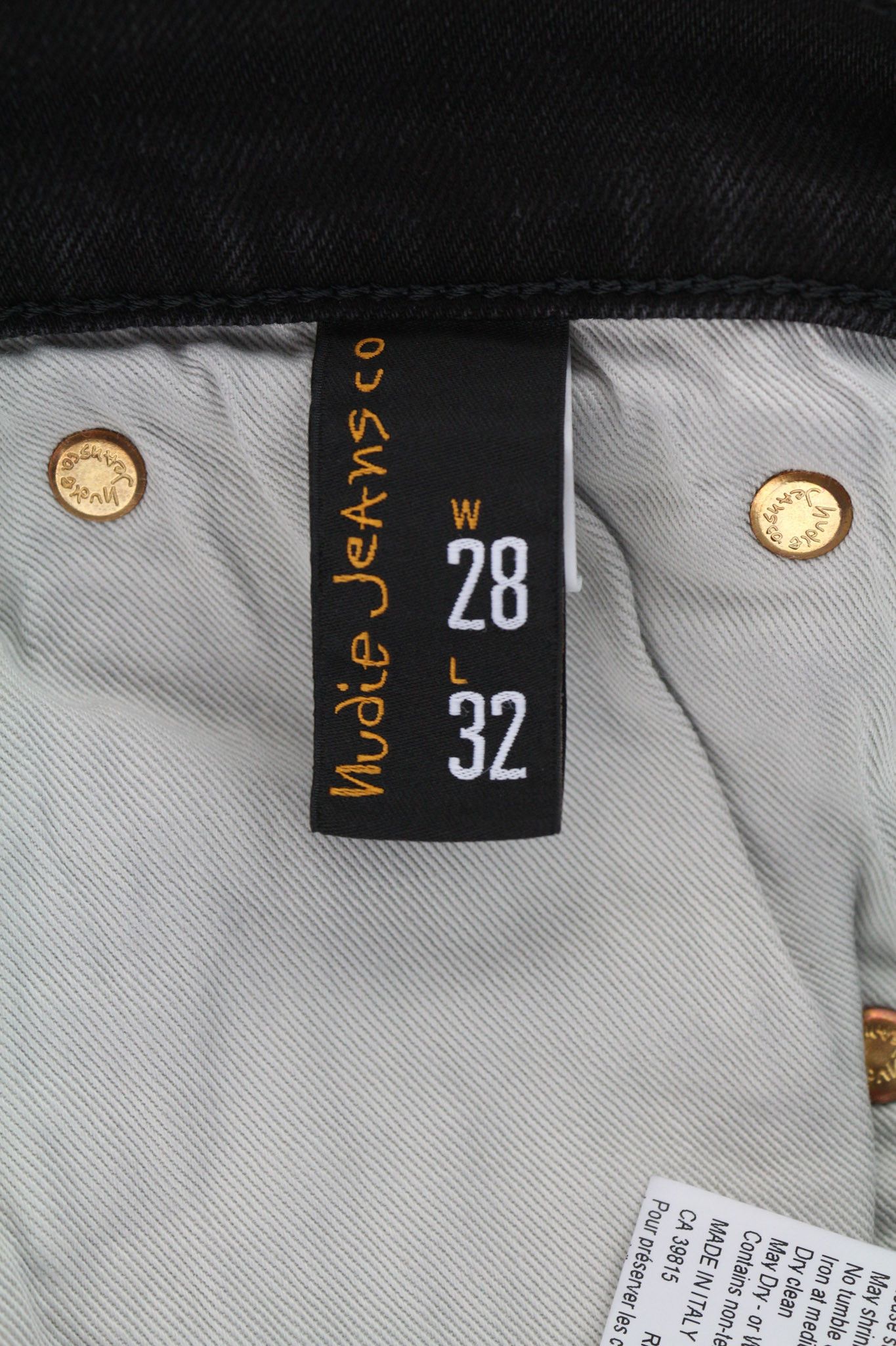 Nudie Jeans LONG JOHN W28/L32 Slim Fit Stretch Black Cotton 80597 Size US 28 / EU 44 - 6 Thumbnail