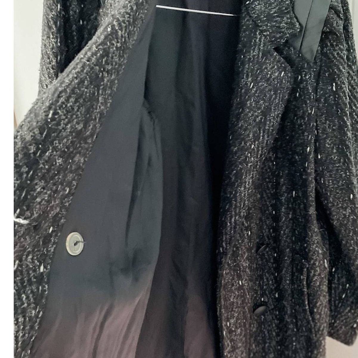 Vintage Vintage 80s marled wool pea coat w/ leather shoulders M Size M / US 6-8 / IT 42-44 - 3 Thumbnail